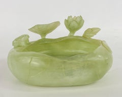 Chinese Mid Century Natural Jade Decorative Bowl