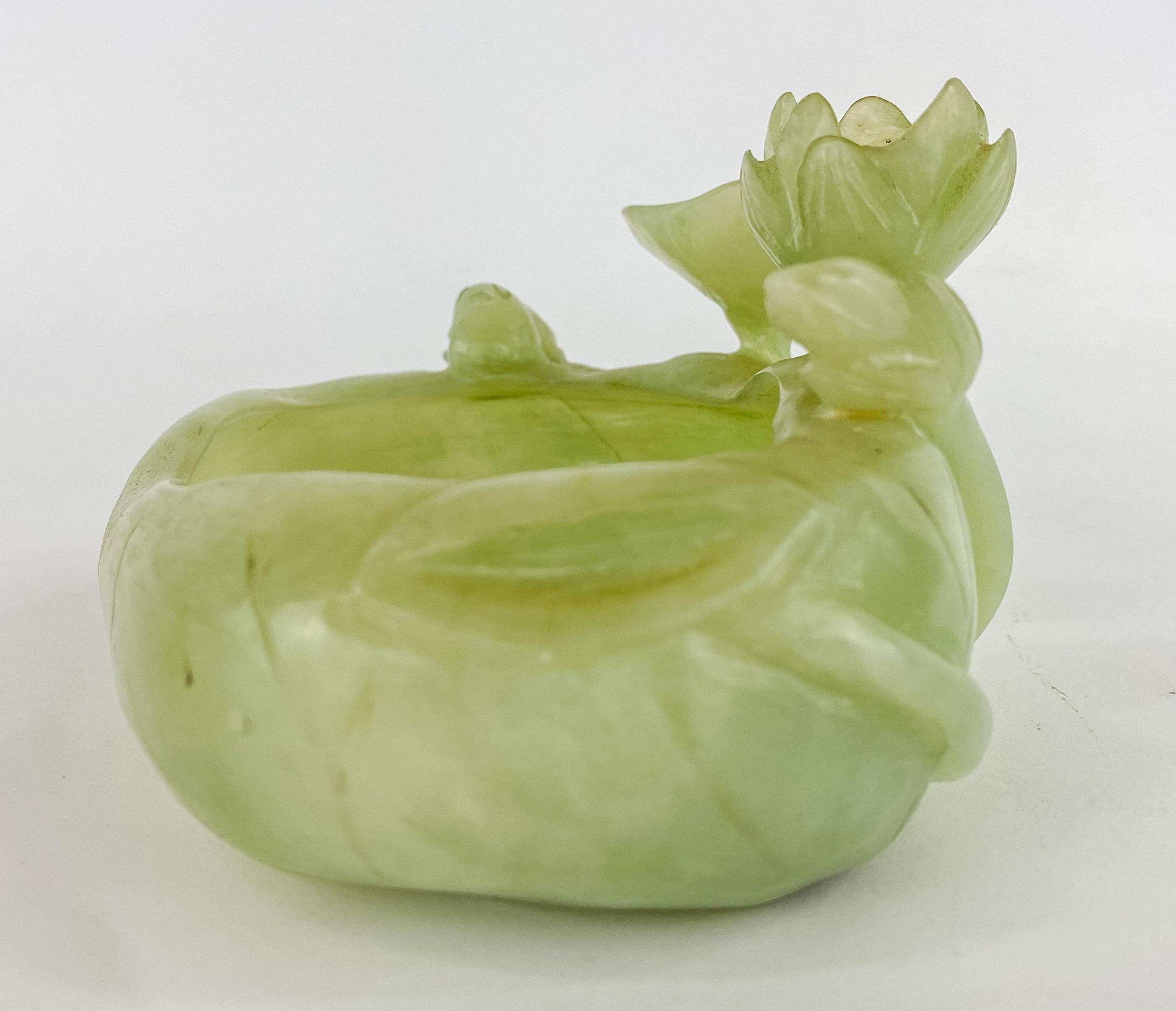Chinese Mid Century Natural Jade Decorative Bowl 1