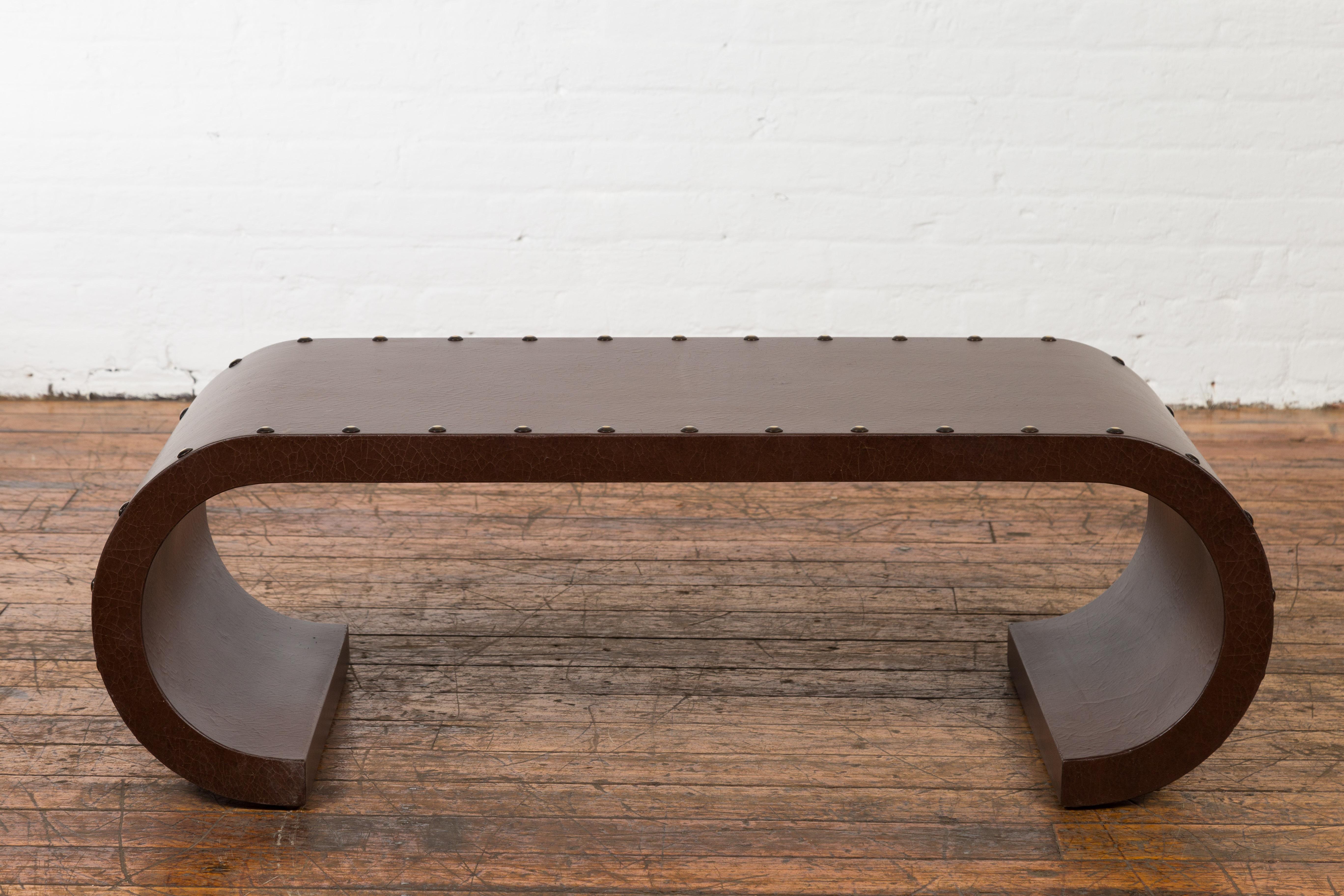 faux leather coffee table