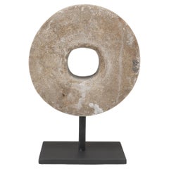 Antique Chinese Prosperity Stone Disc, c. 1900