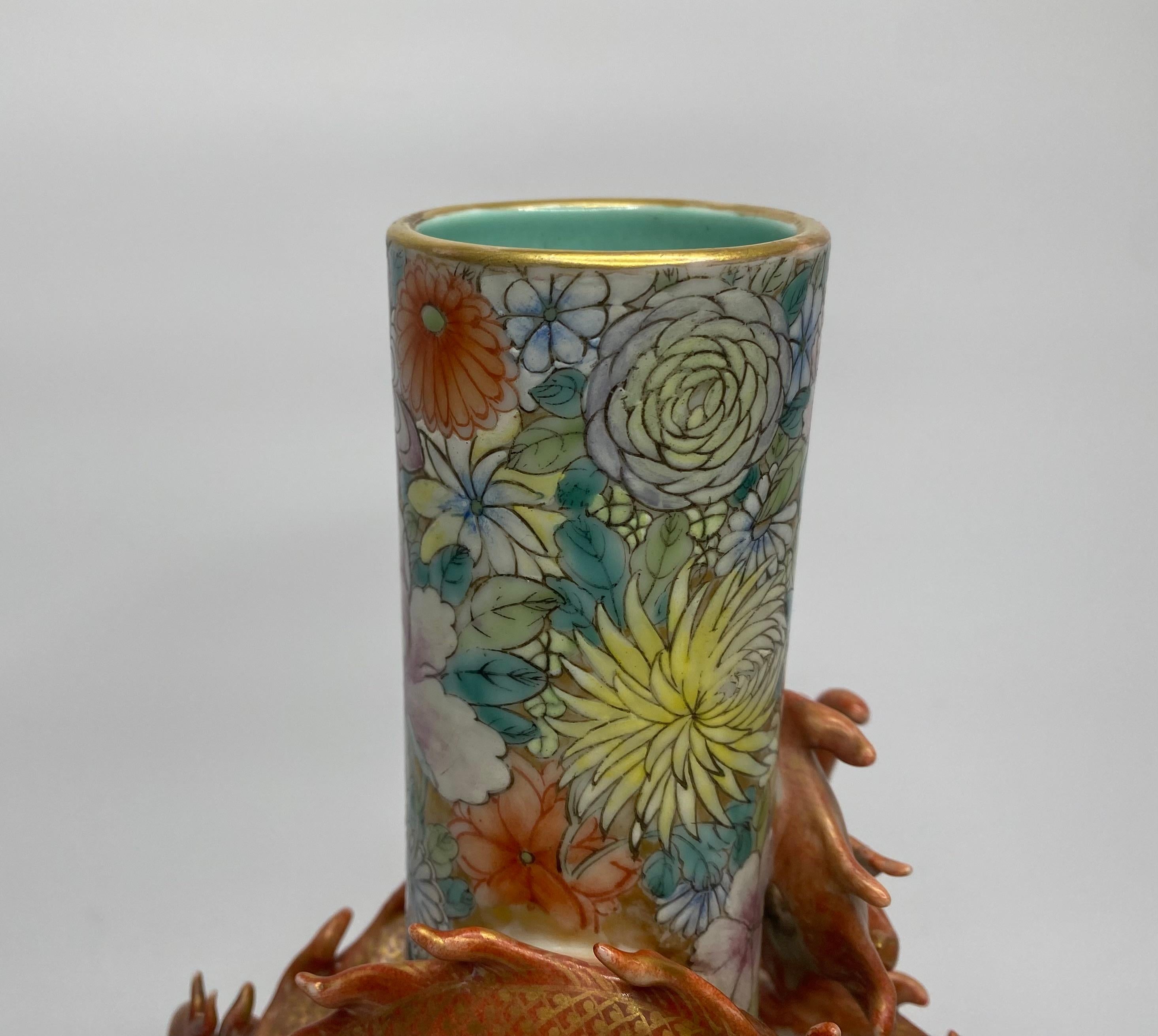 Mid-20th Century Chinese Millefleur Dragon vase, Republic Period.