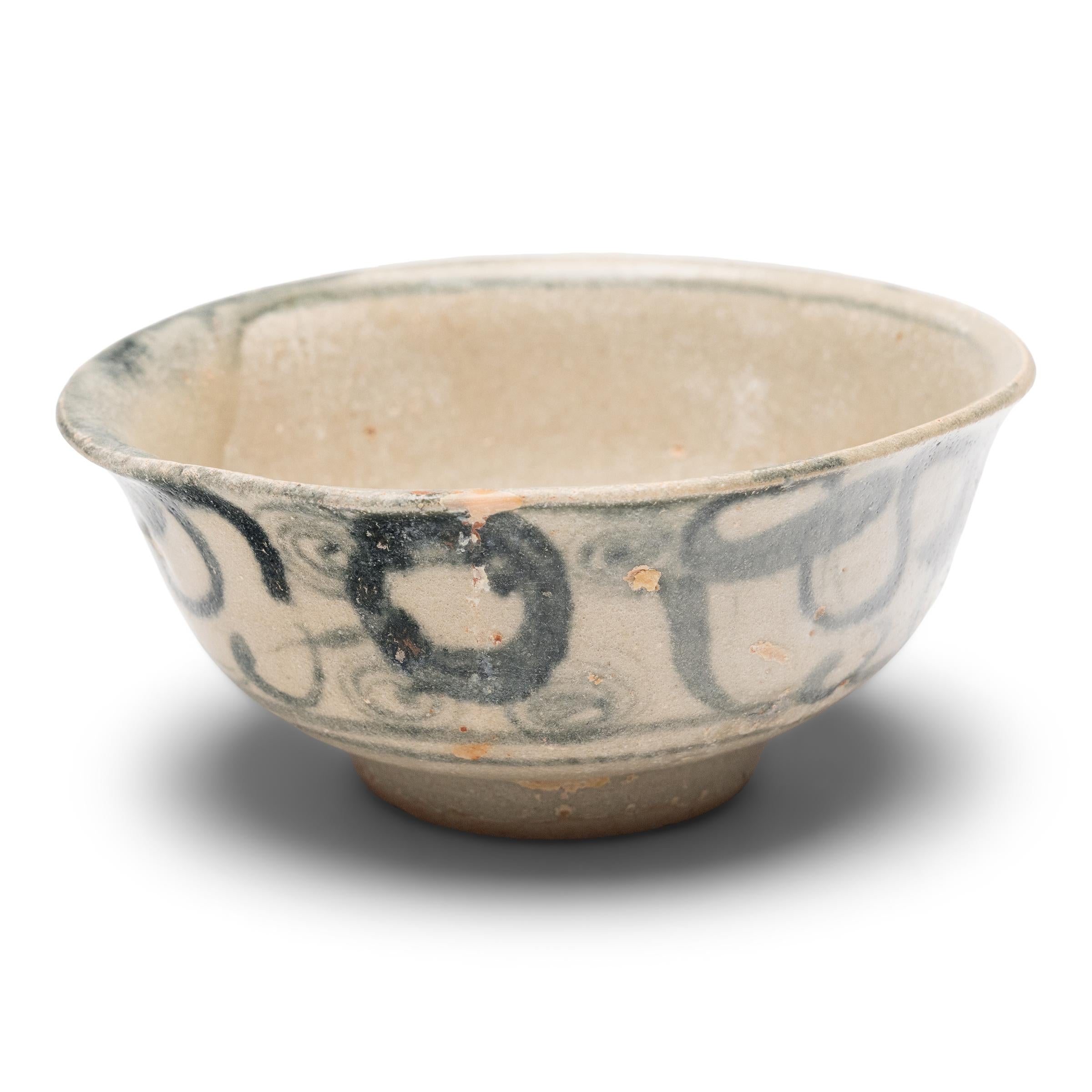 Chinois Bol à riz bleu et blanc Ming chinois, c. 1600 en vente