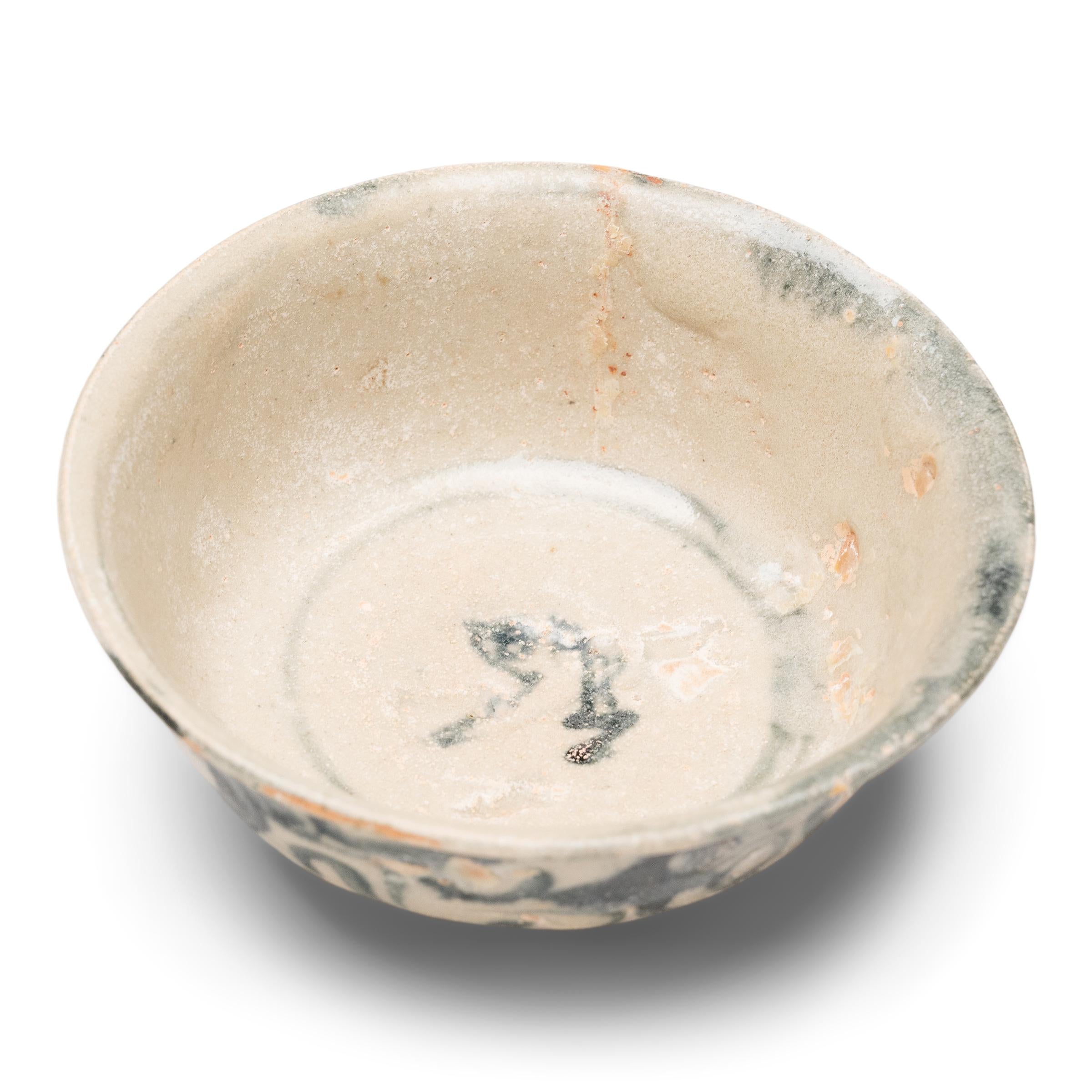 Vernissé Bol à riz bleu et blanc Ming chinois, c. 1600 en vente