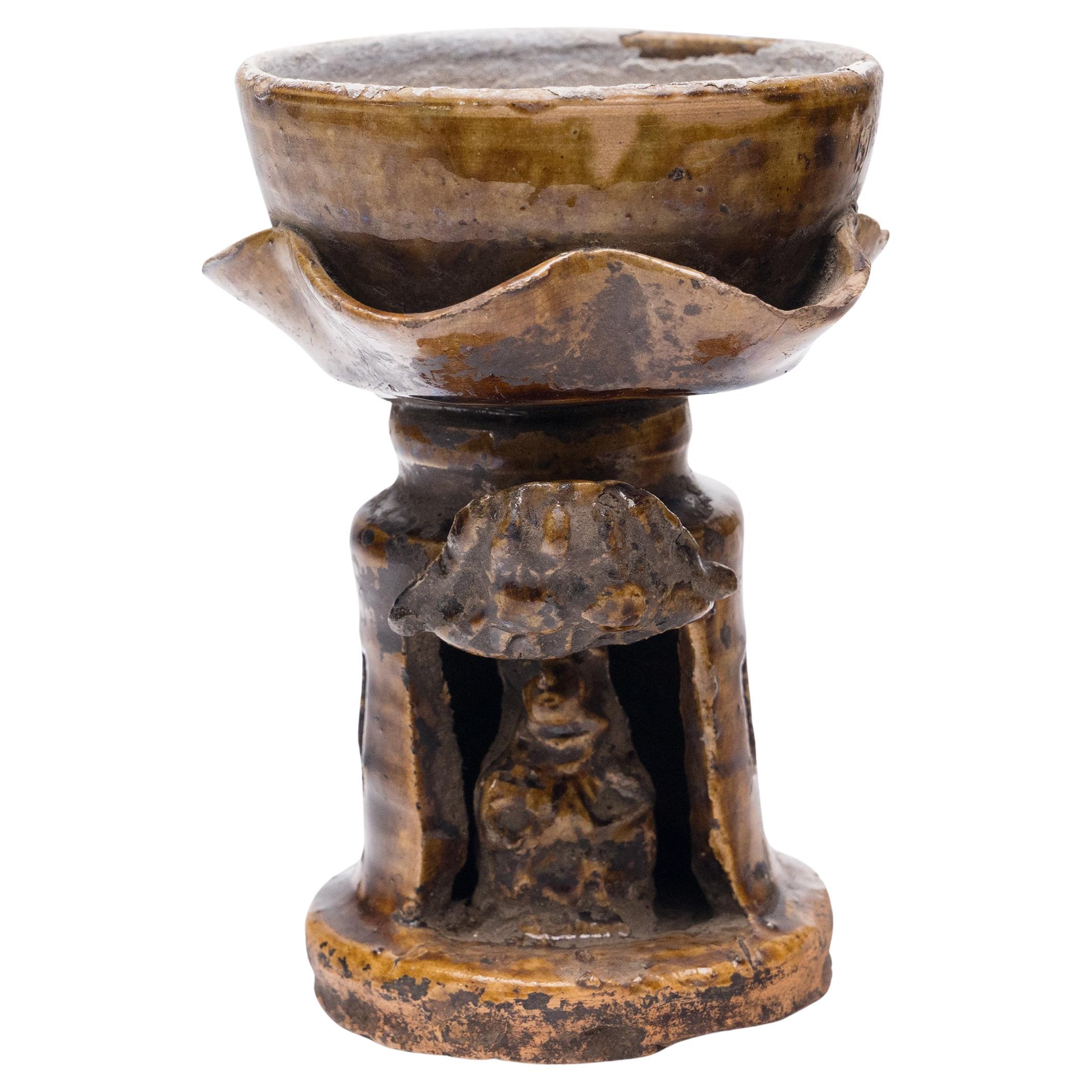 Chinese Ming Buddhist Oil Lamp, c. 1600