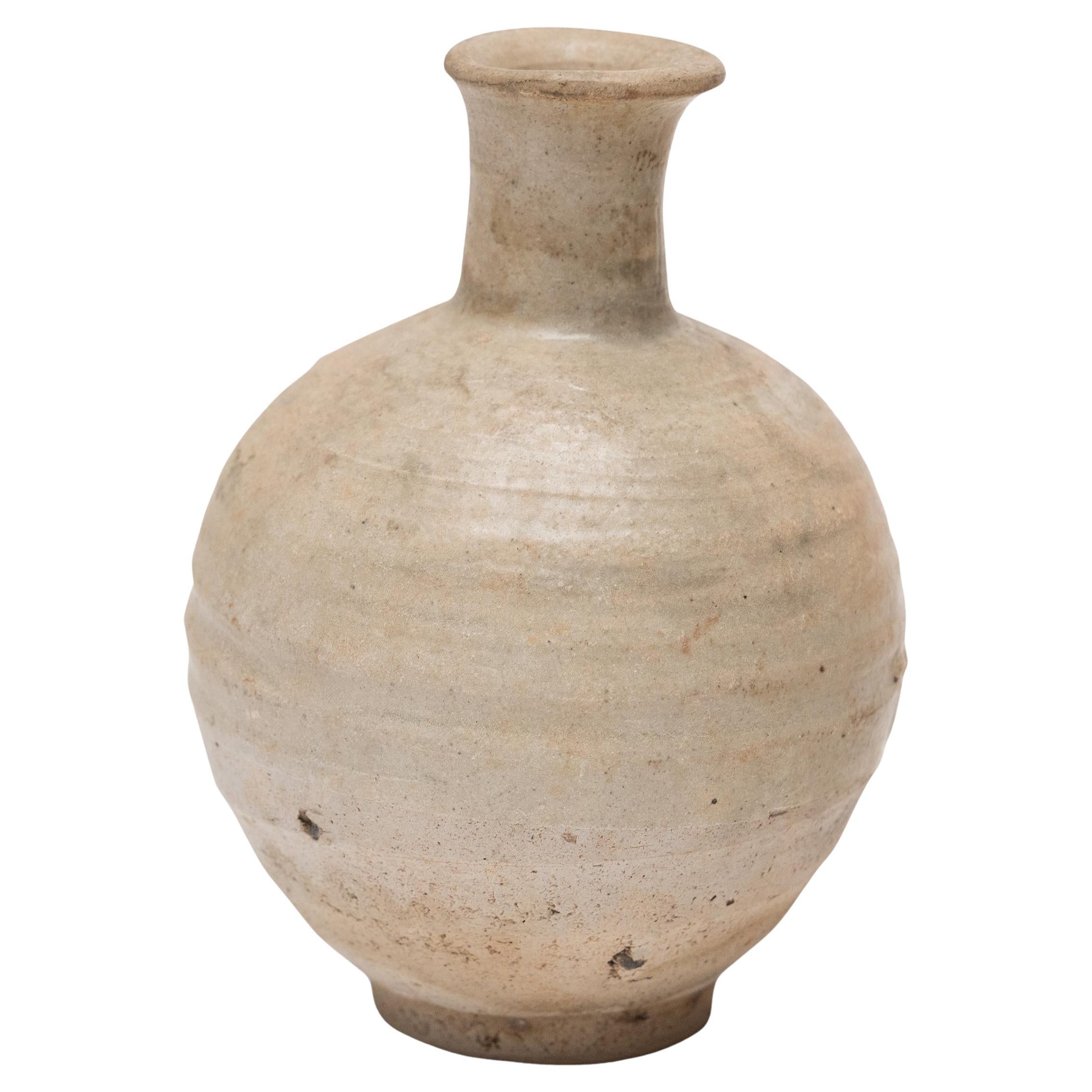 Vase bouteille en céladon chinois Ming, c. 1500 en vente