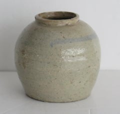 Chinese Ming Ceramic Provincial Jar Celadon Glaze, Early 17th Century