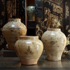 Chinese Ming Cobalt Brushed Celadon Jar, c. 1500