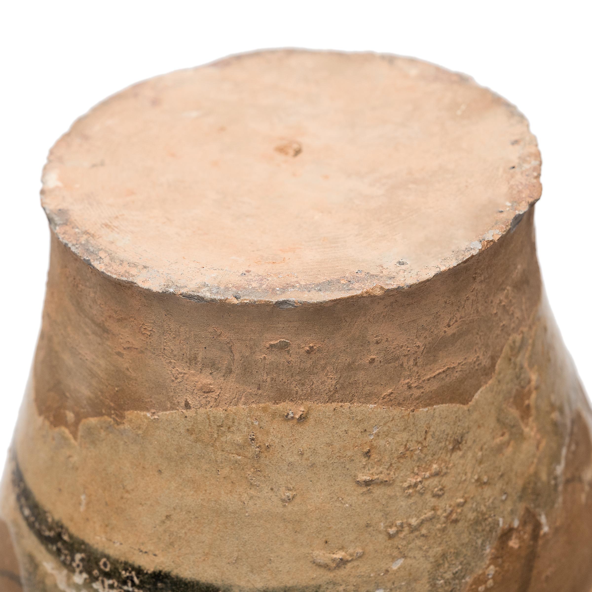Chinese Ming Cobalt Brushed Cloud Jar, c. 1500 For Sale 1