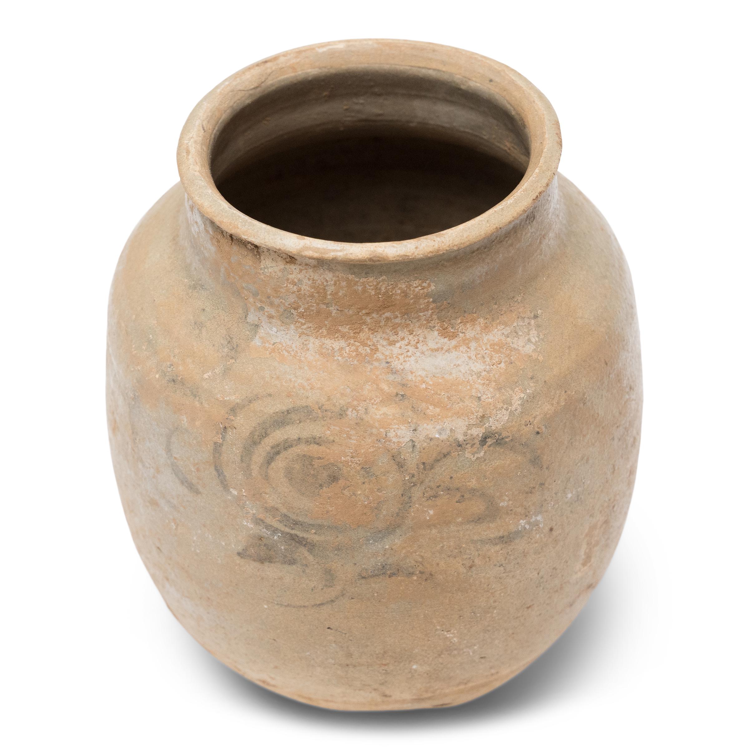 Chinese Ming Cobalt Brushed Jar, c. 1600 In Good Condition For Sale In Chicago, IL