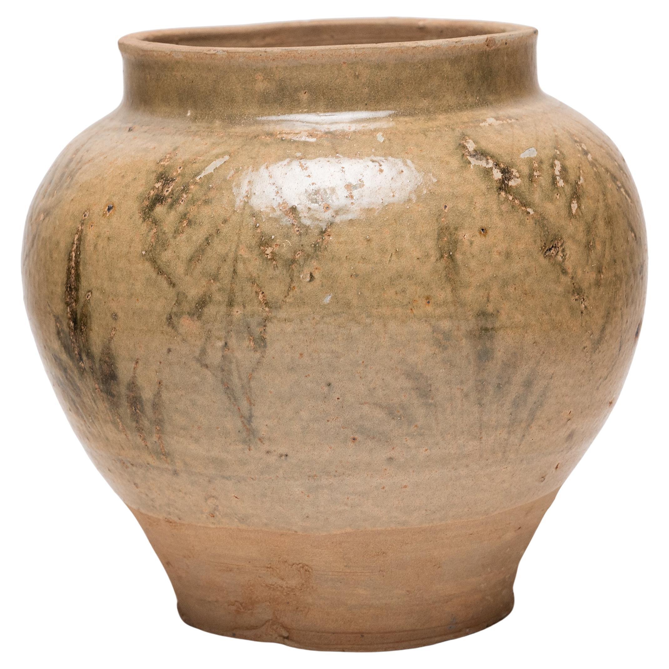 Chinese Ming Cobalt Brushed Storage Jar, c. 1500