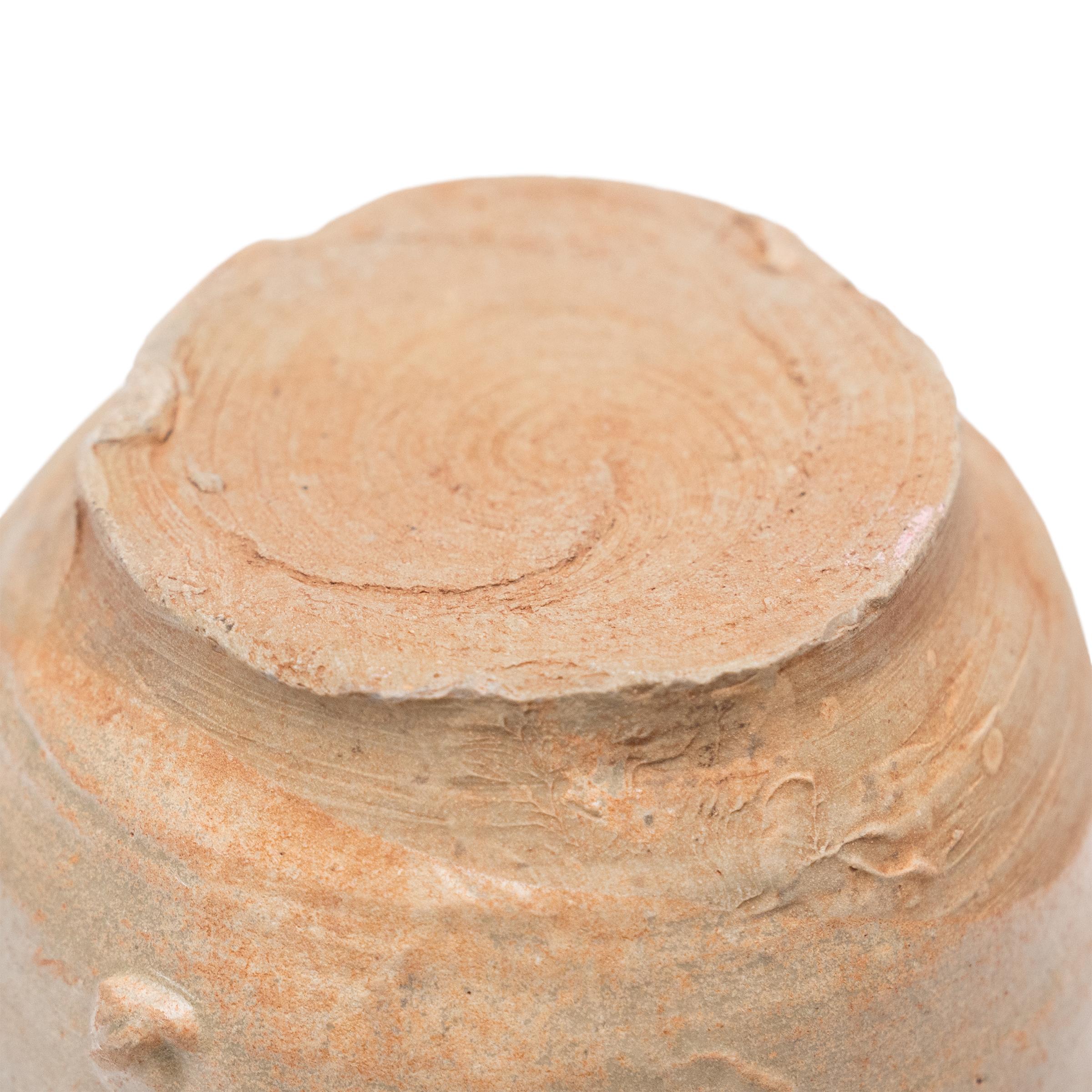 18th Century and Earlier Chinese Ming Cobalt Brushed Wine Vessel, c. 1500 For Sale