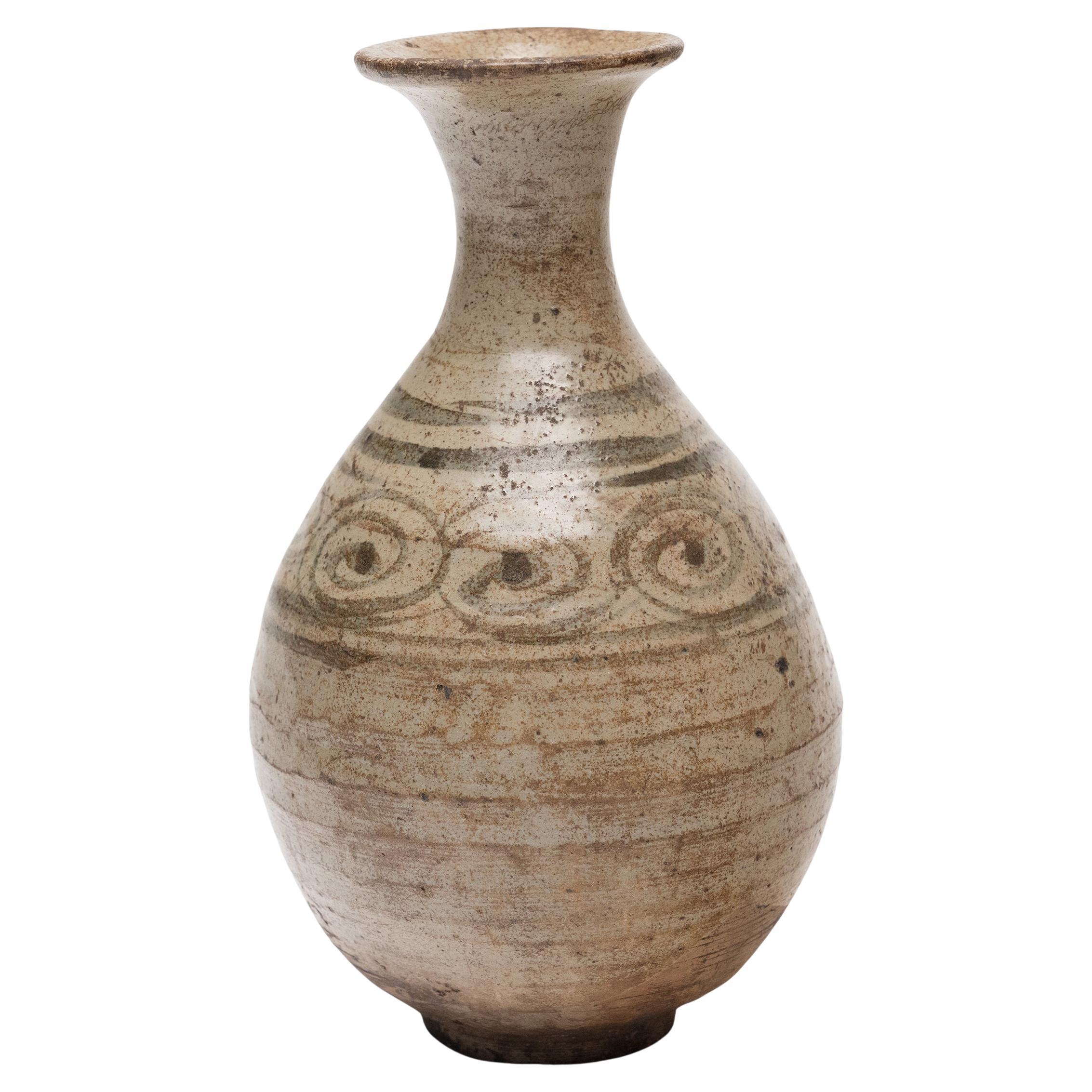 Chinese Ming Cobalt Brushed Wine Vessel, c. 1550