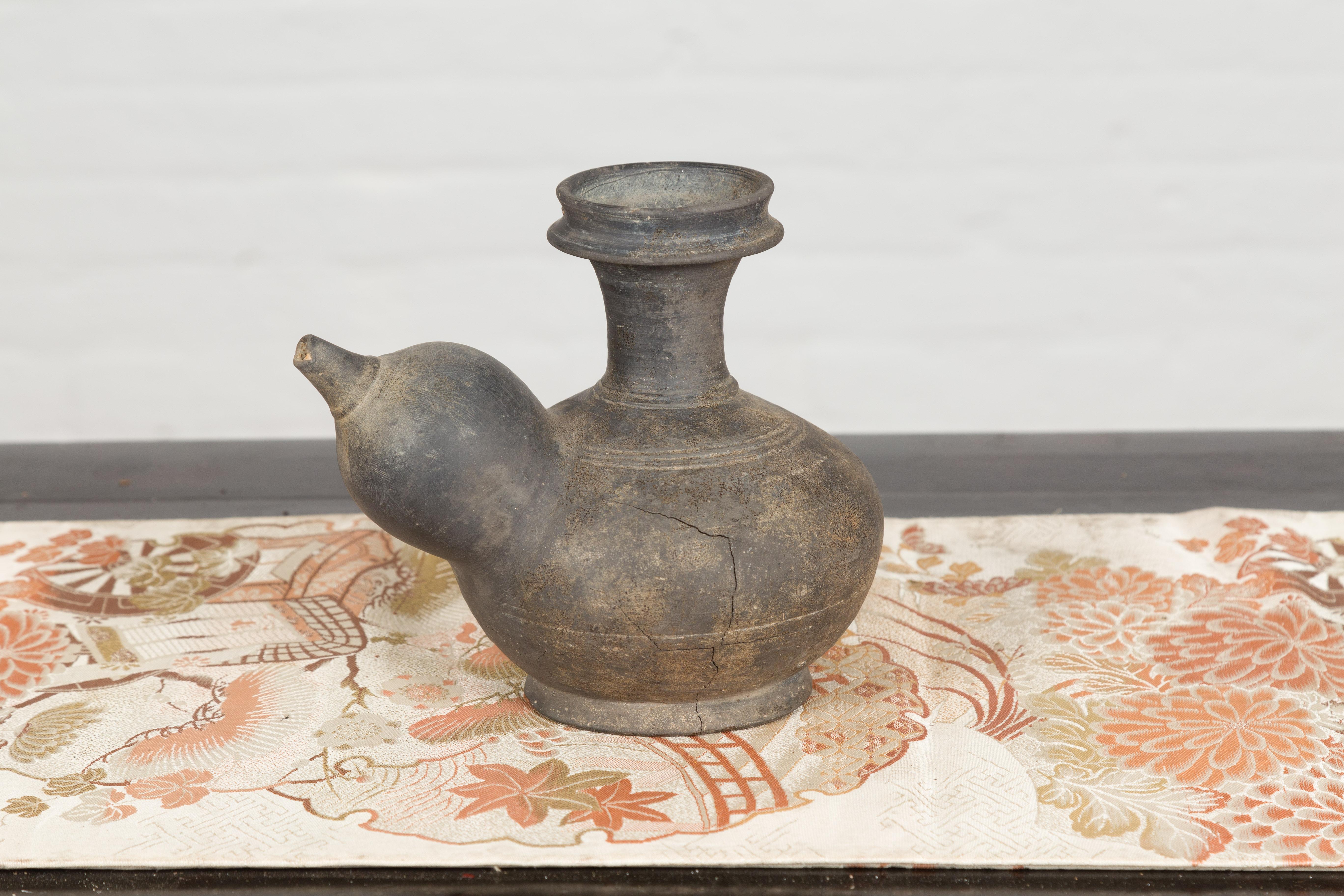 Ming Sukhothai 17th Century Earthenware Ewer Kendi Ritual Water Vessel