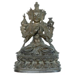 Bouddha en bronze de la dynastie chinoise Ming Ming représentant le futur Maitreya