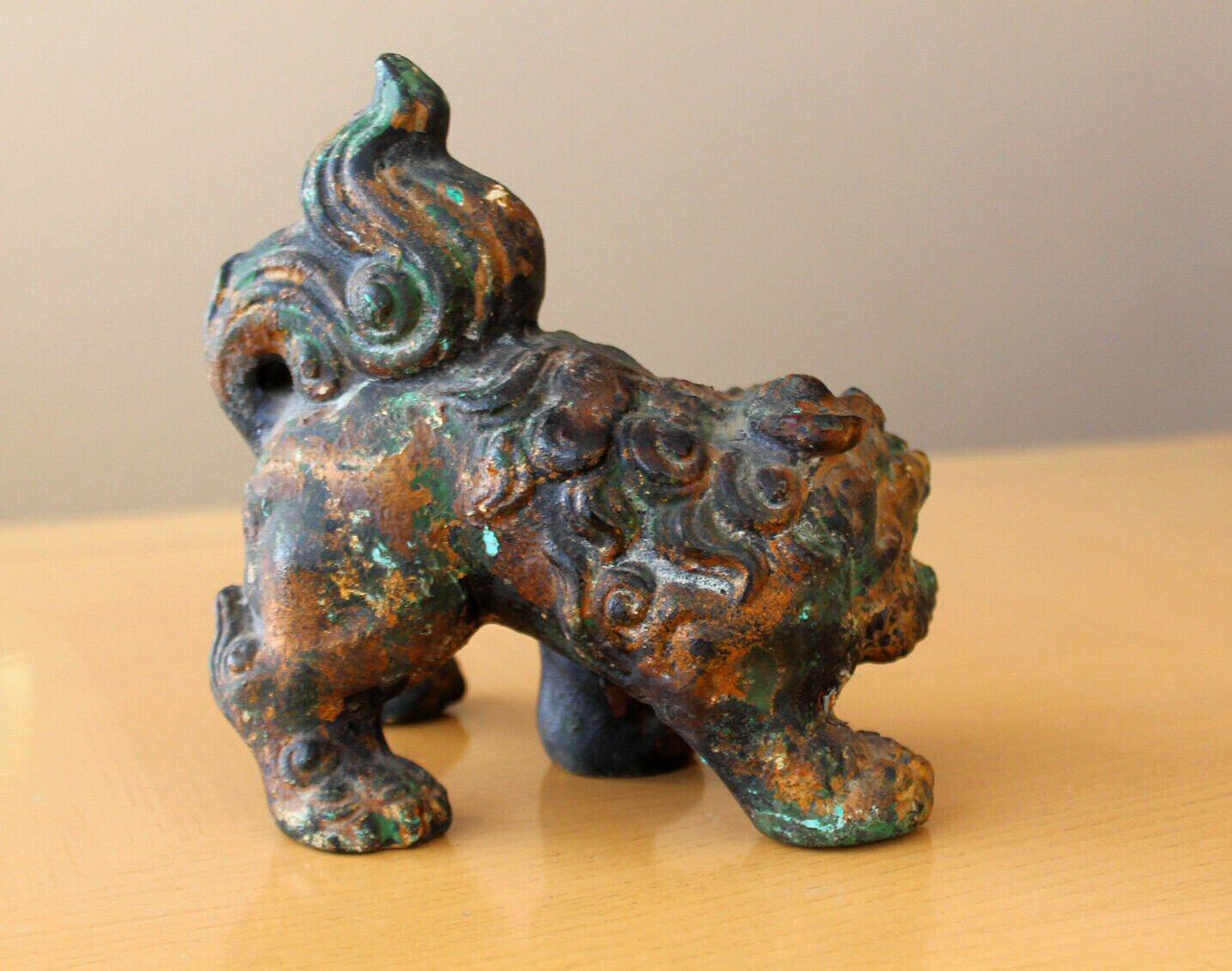 Chinese Ming Dynasty Bronze Buddhist Lion Incense Burner! Tongshi Sculpture Art For Sale 2