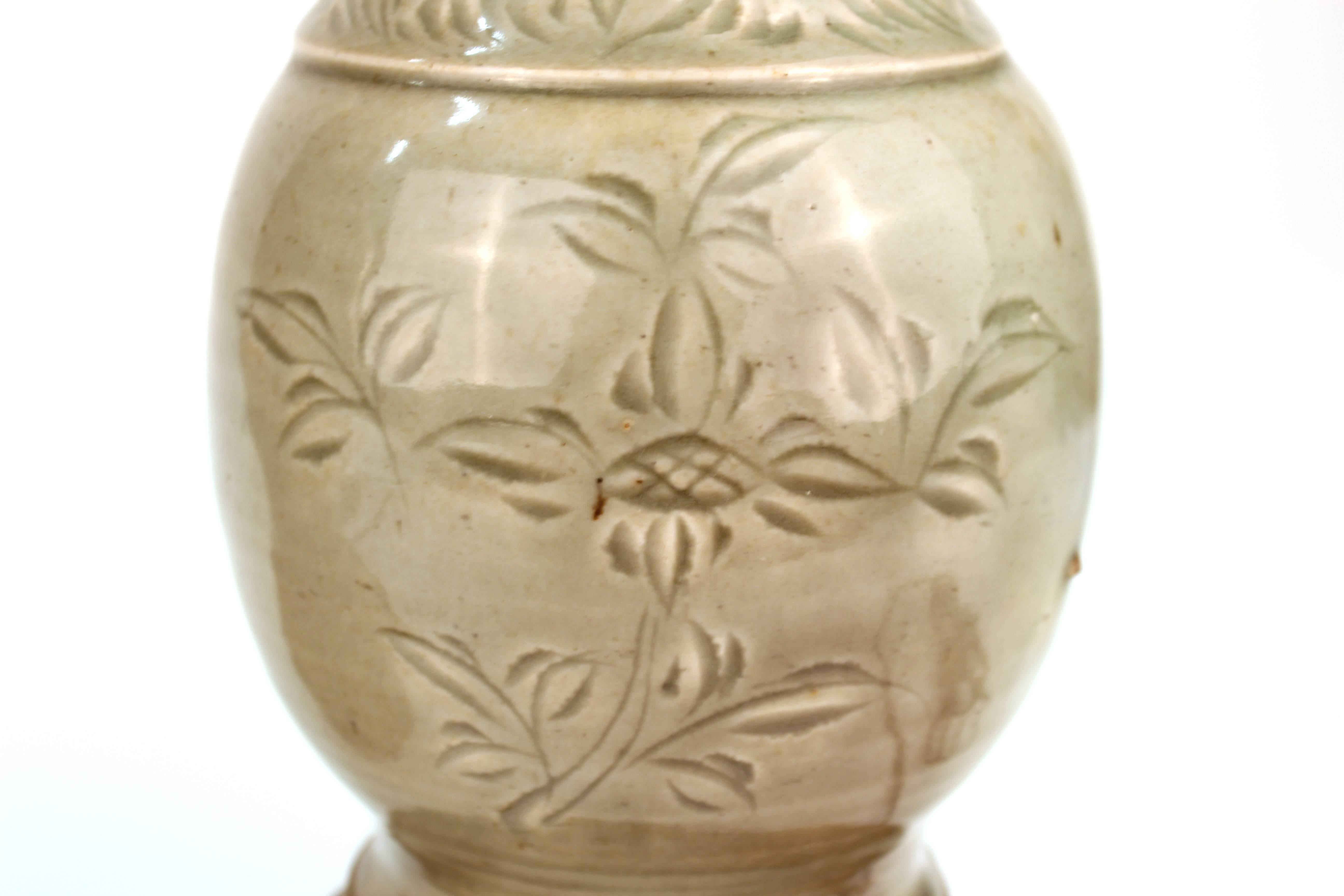 19th Century Chinese Ming Dynasty Celadon Porcelain Table Lamps in Shape of Yen Yen Vases