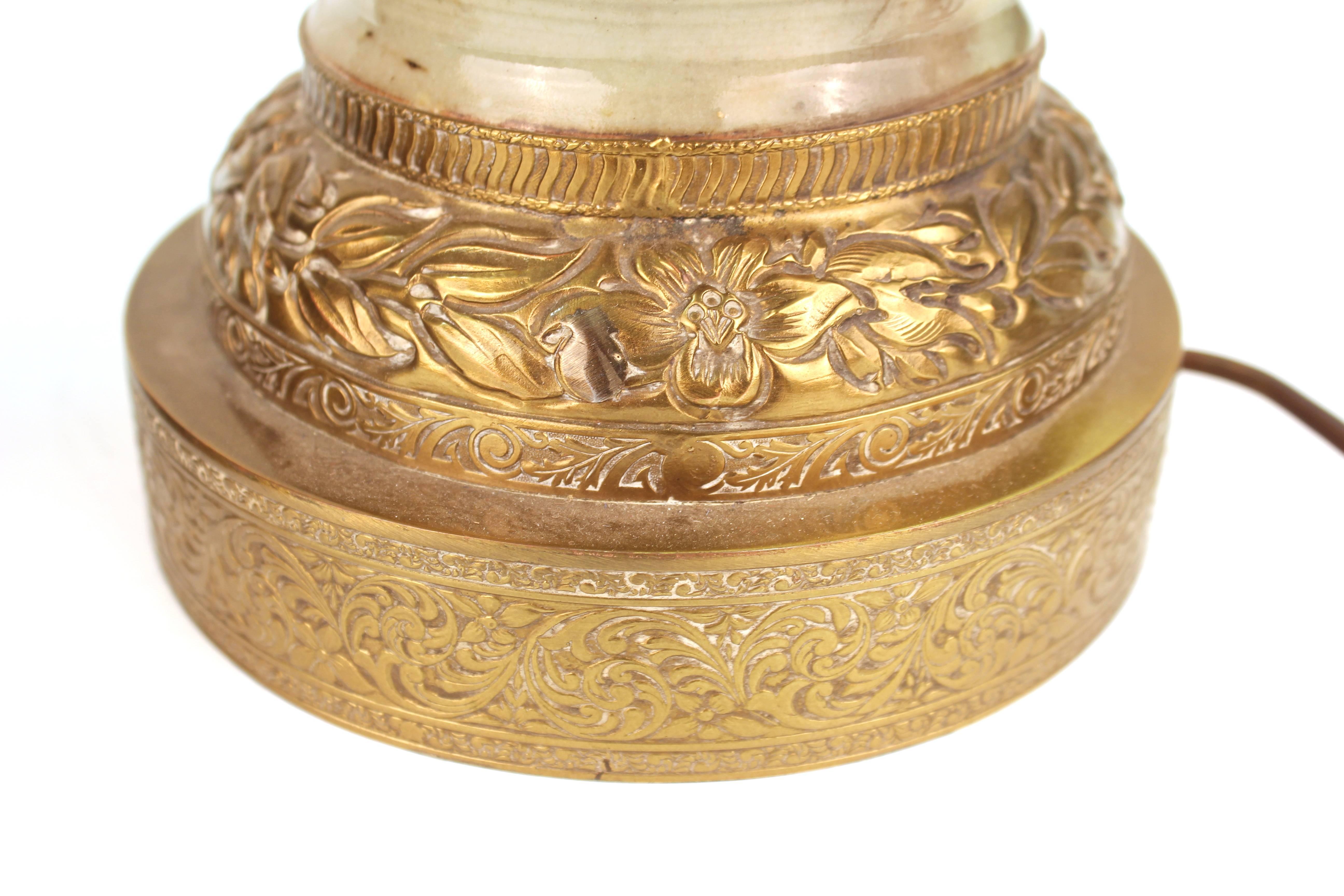 Chinese Ming Dynasty Celadon Porcelain Table Lamps in Shape of Yen Yen Vases 4