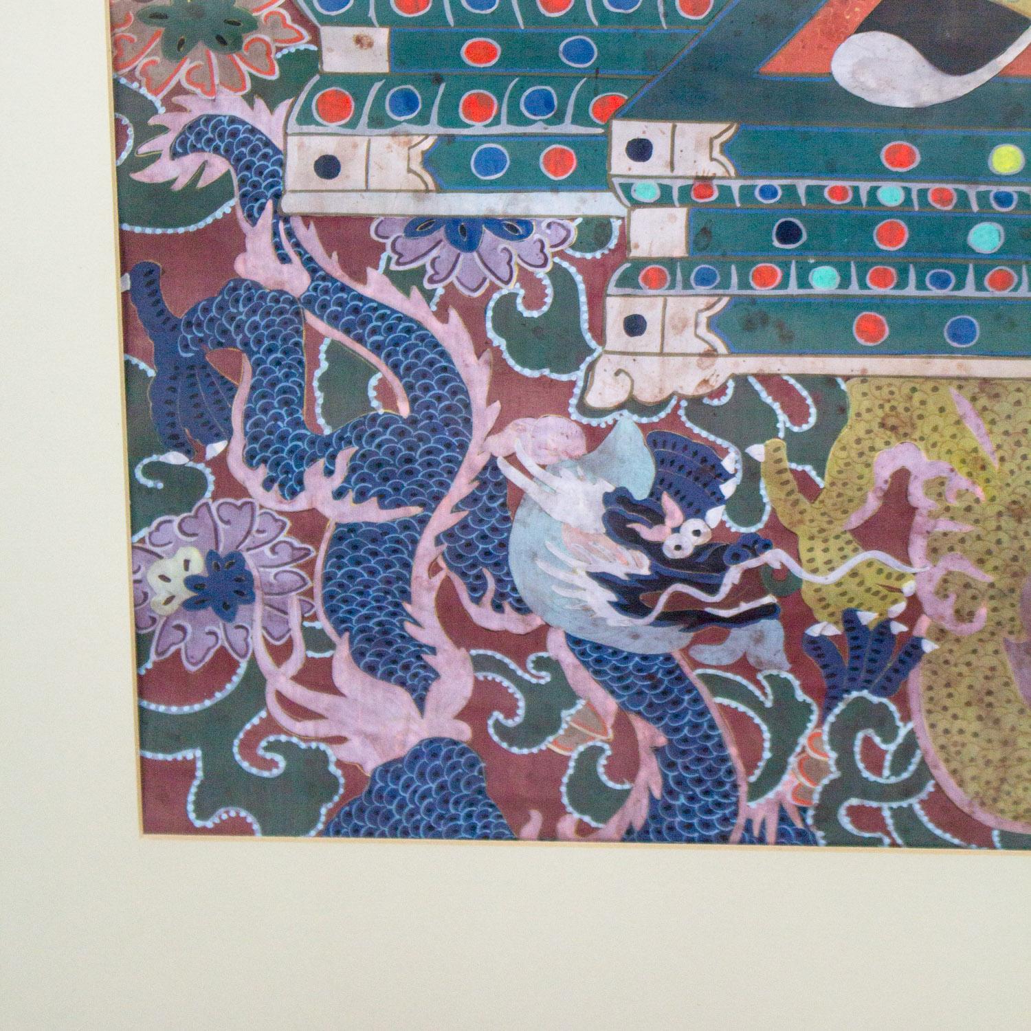 Chinese Ming Dynasty Emperor Yellow Imperial Robe Hand Painted & Framed on Silk For Sale 8