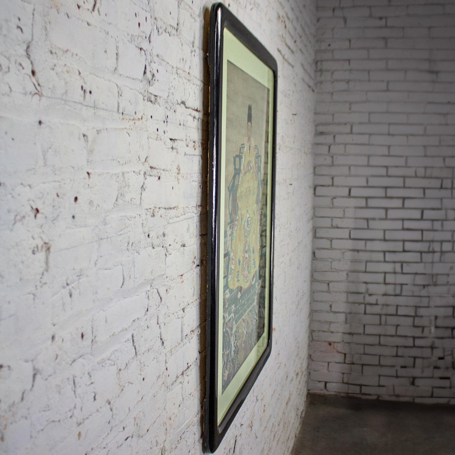 Chinese Ming Dynasty Emperor Yellow Imperial Robe Hand Painted & Framed on Silk For Sale 3