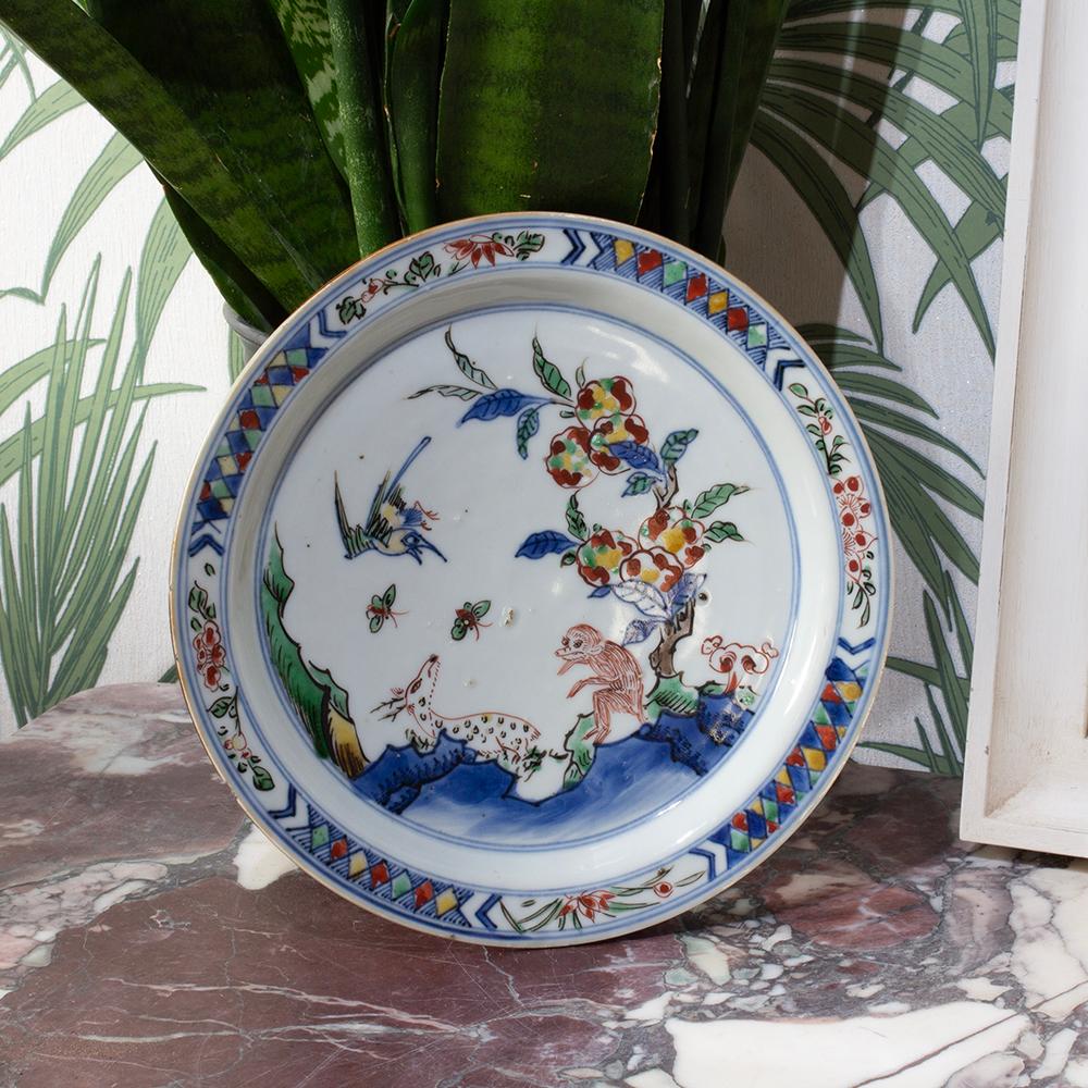 Chinese Ming Dynasty Ko-Sometsuke Wucai Porcelain Plate For Sale 14