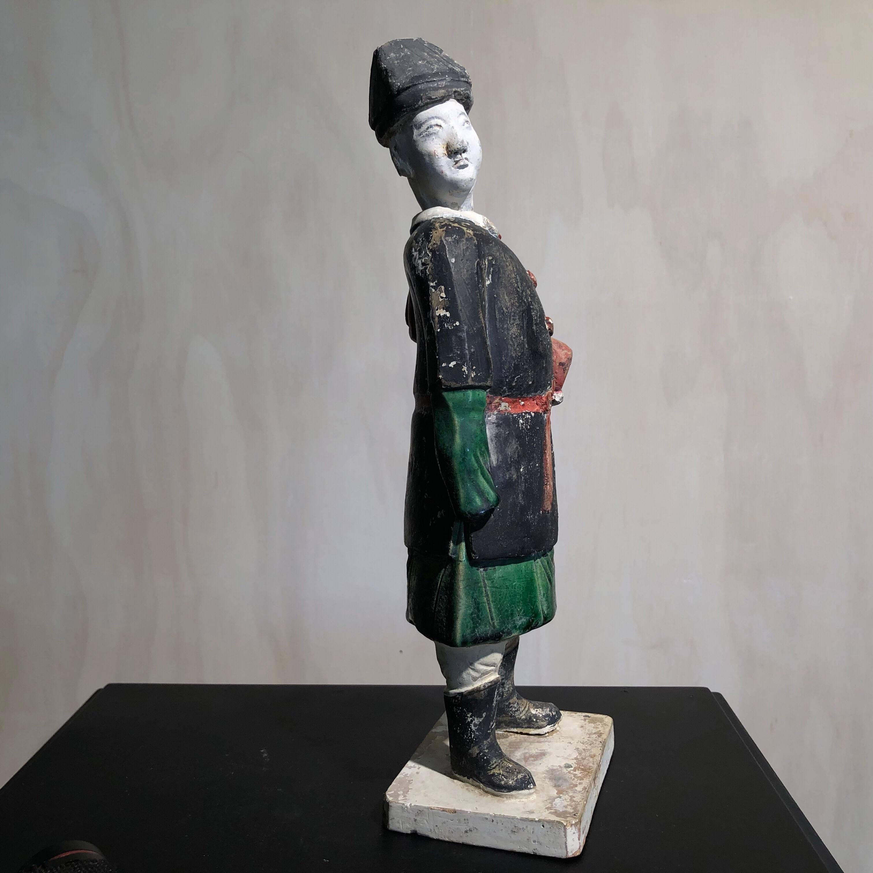 Chinese Ming Dynasty Pottery Official Figure, 17th Century For Sale 6