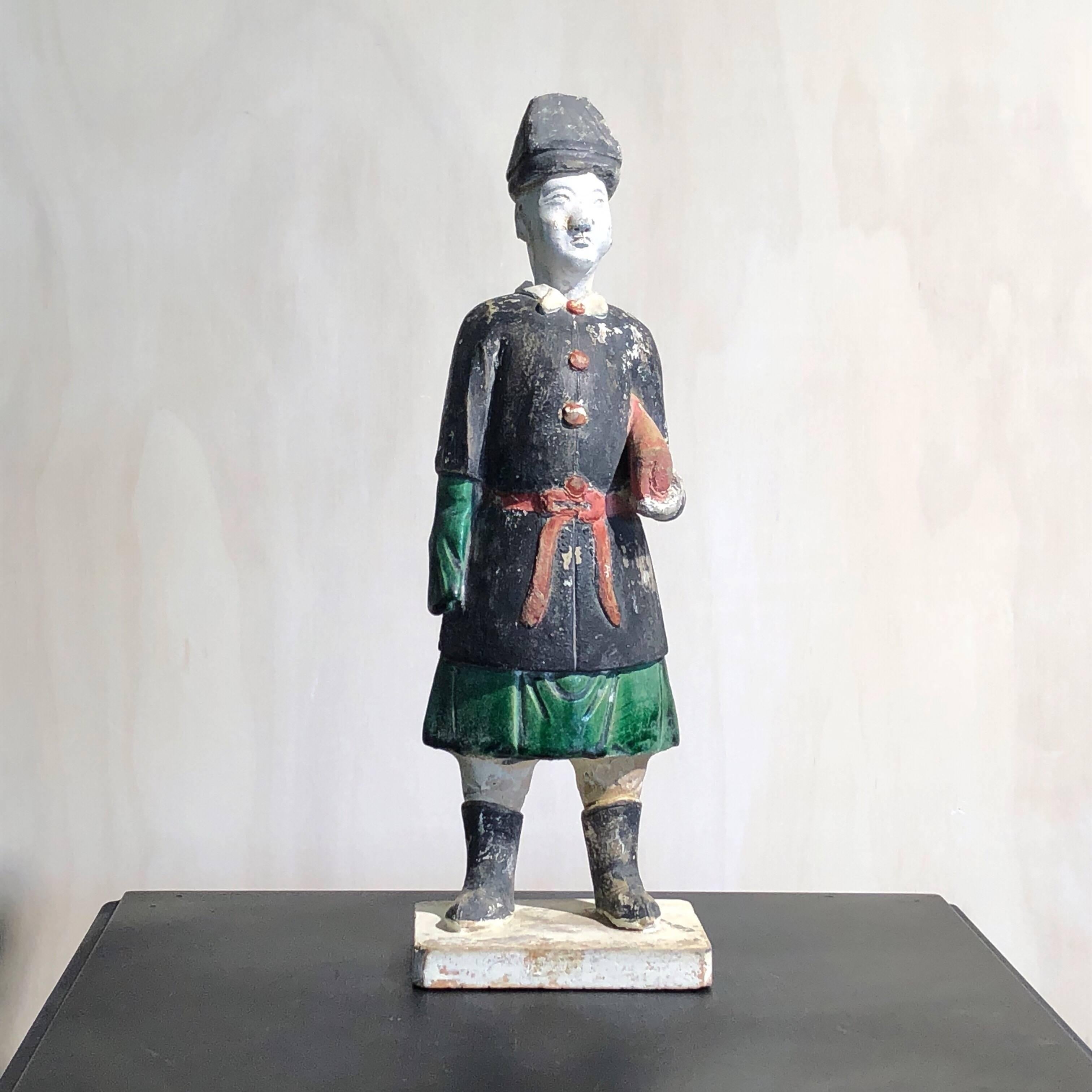 Chinese Ming Dynasty Pottery Official Figure, 17th Century In Good Condition For Sale In Geelong, Victoria