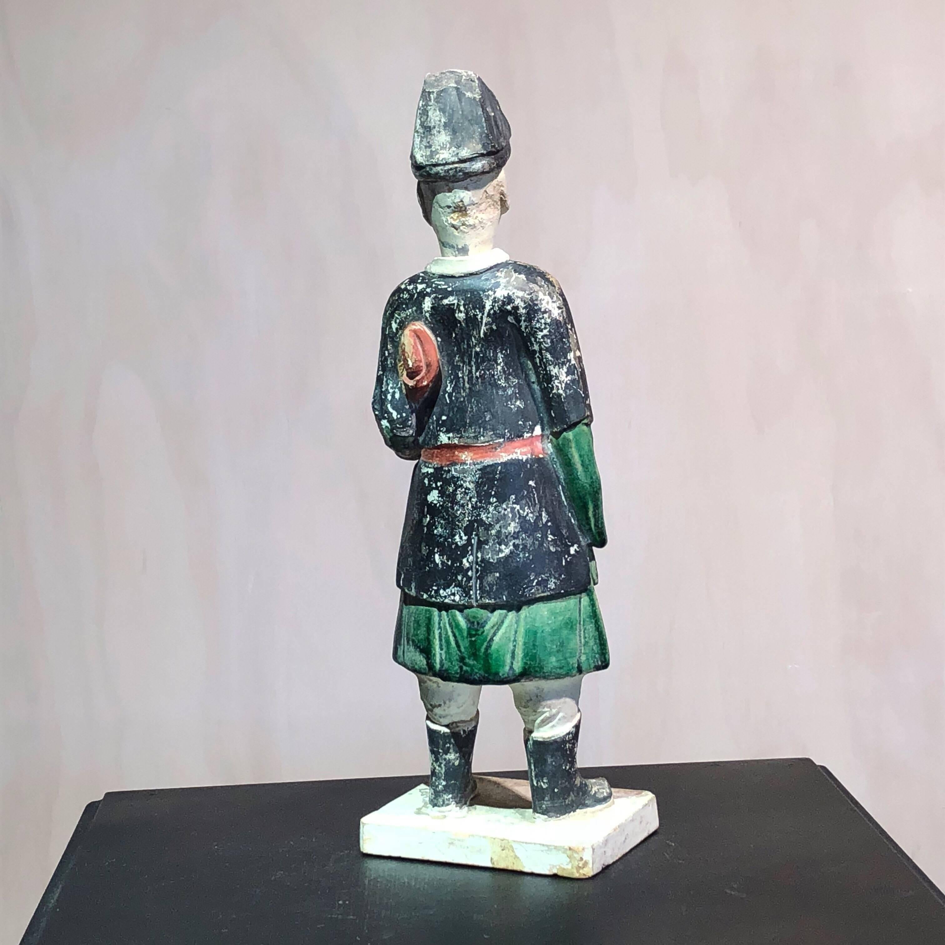 Chinese Ming Dynasty Pottery Official Figure, 17th Century For Sale 1