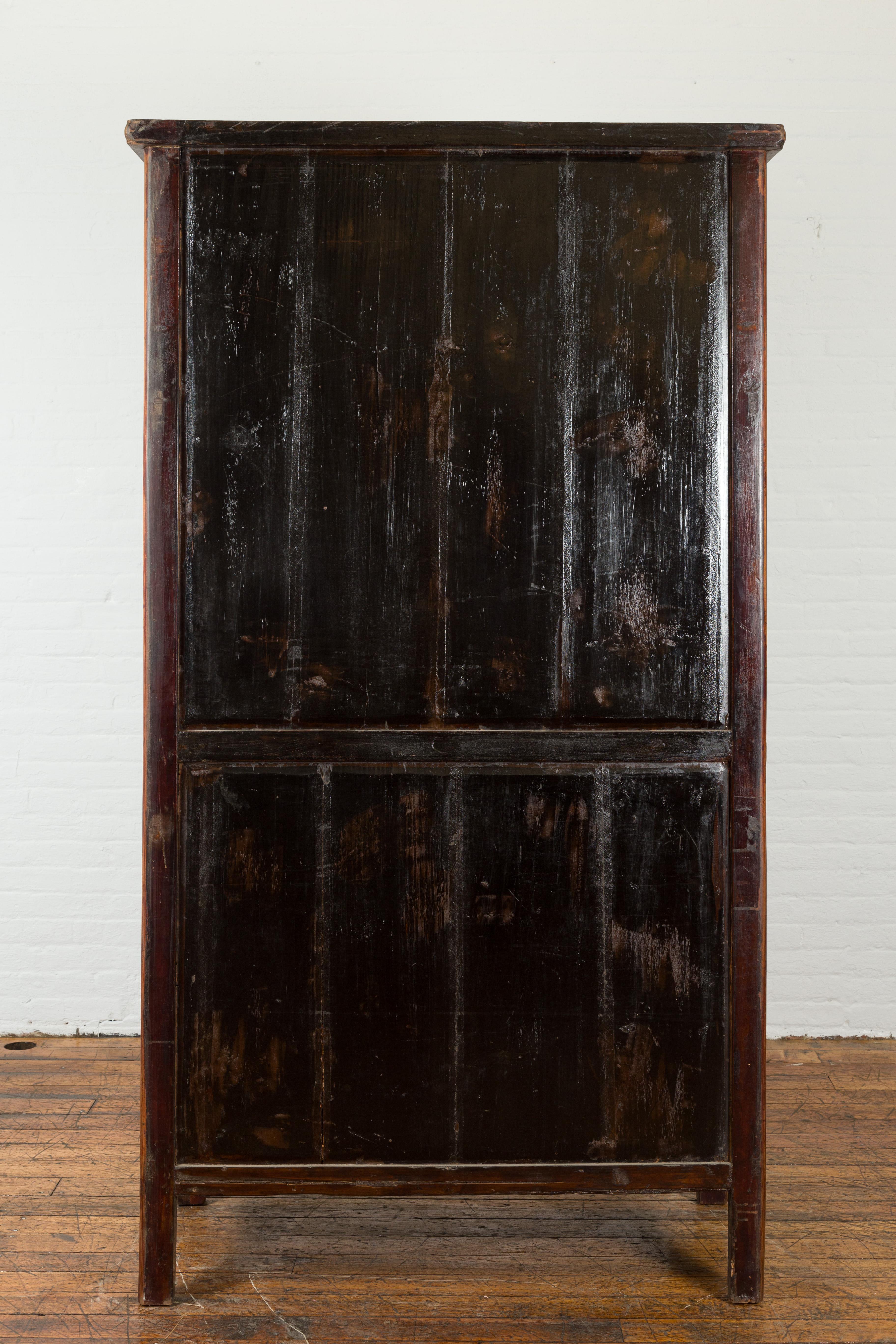 Chinese Ming Dynasty Style 19th Century Noodle Cabinet with Tapering Silhouette 4