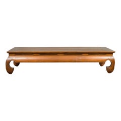 Chinese Ming Dynasty Style Coffee Table with Natural Patina and Chow Legs