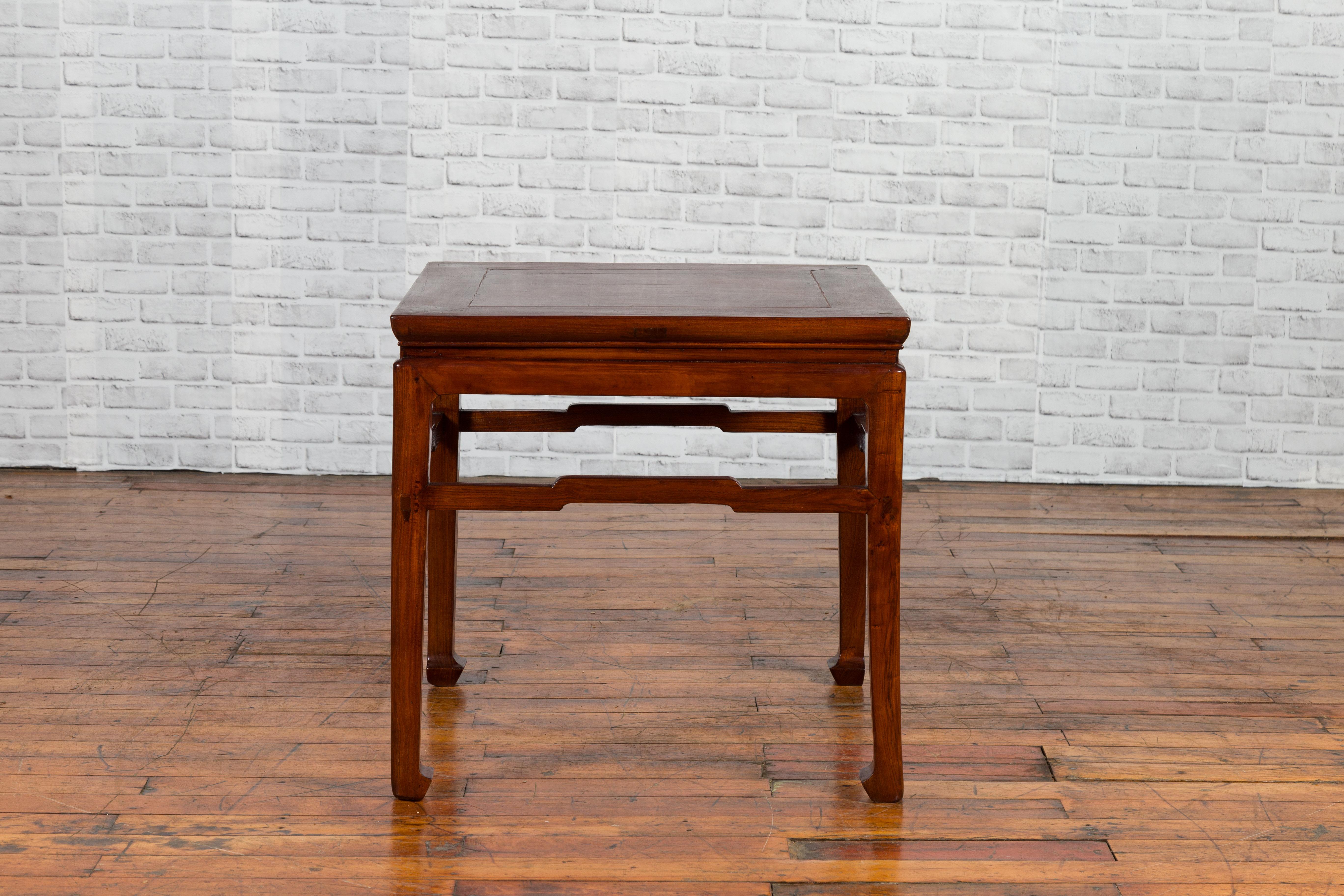 Chinese Ming Dynasty Style Early 20th Century Side Table with Humpback Stretcher 4