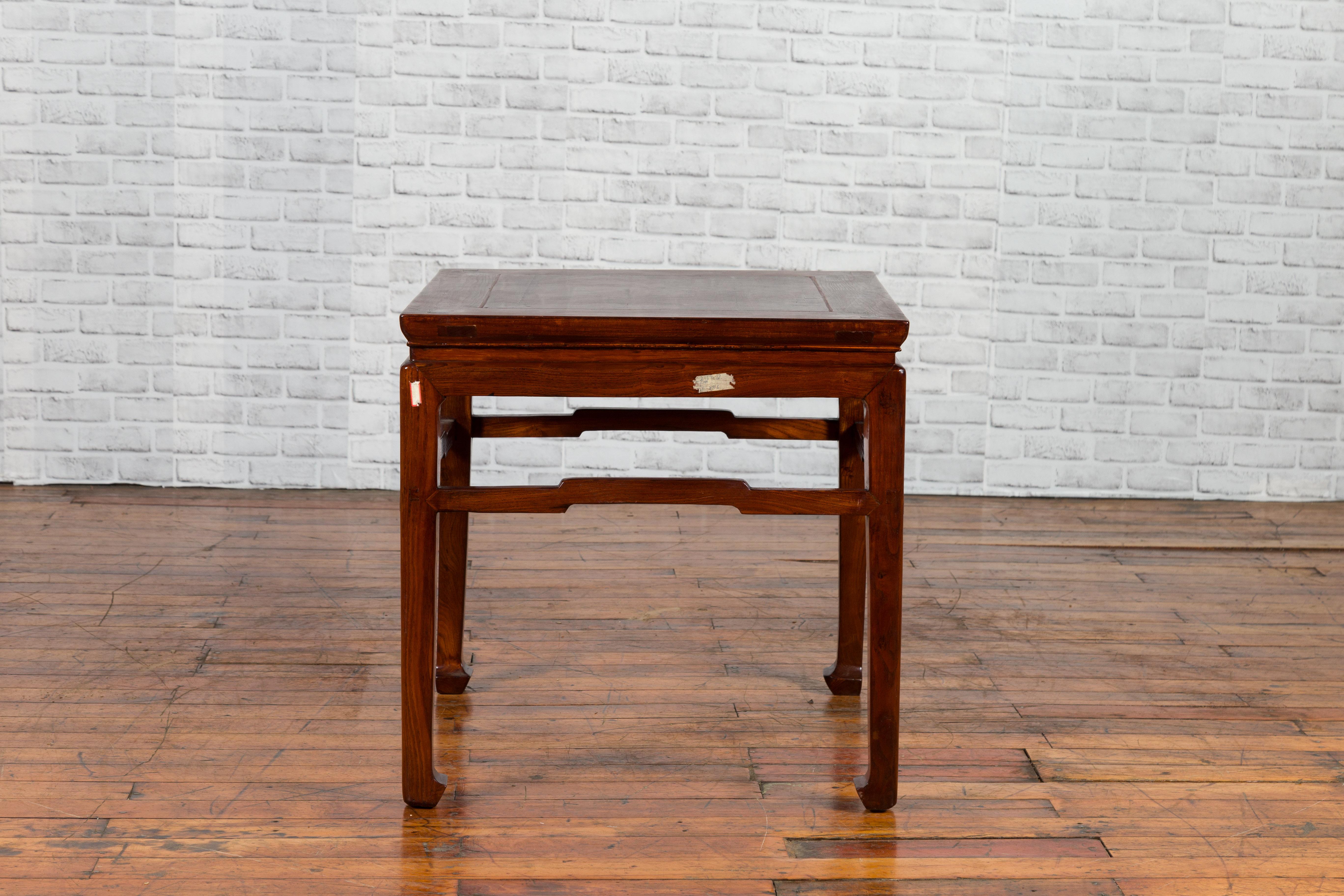 Chinese Ming Dynasty Style Early 20th Century Side Table with Humpback Stretcher 5