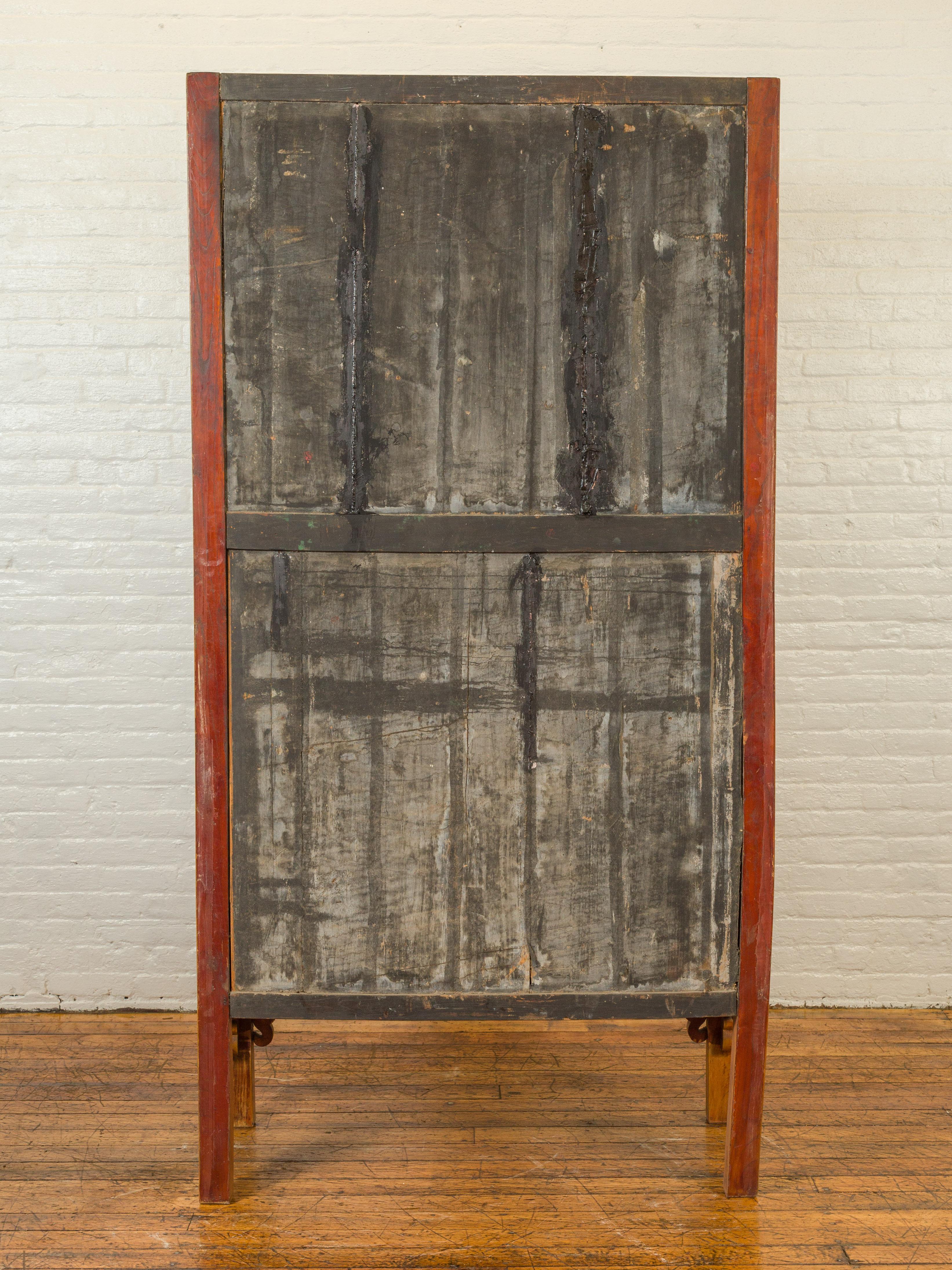 Chinese Ming Dynasty Style Elm Cabinet with Doors, Drawers and Removable Panel For Sale 6