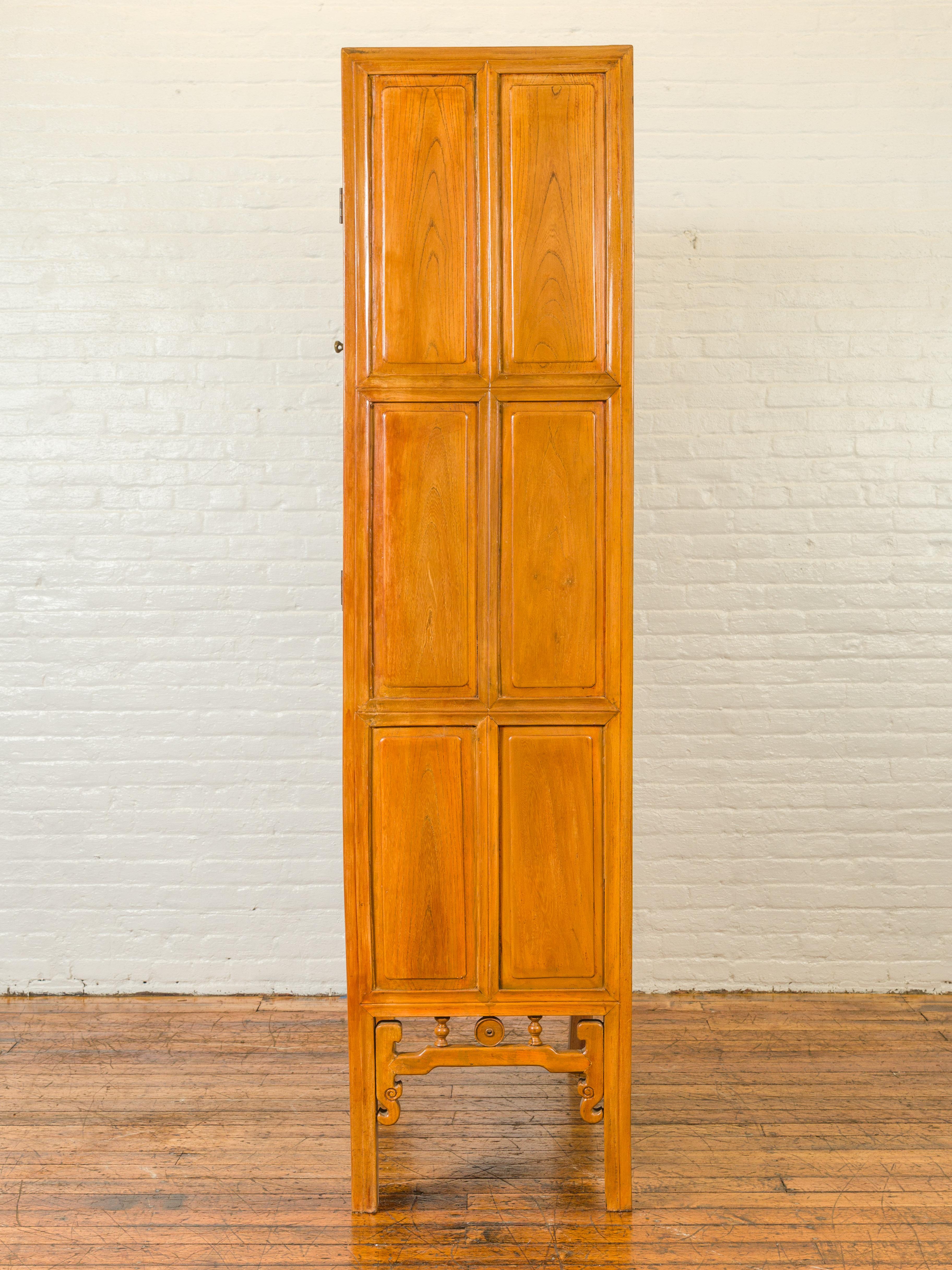 Chinese Ming Dynasty Style Elm Cabinet with Doors, Drawers and Removable Panel For Sale 7