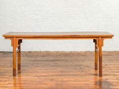 Chinese Ming Dynasty Style Elmwood Altar Console Table with Simple Design