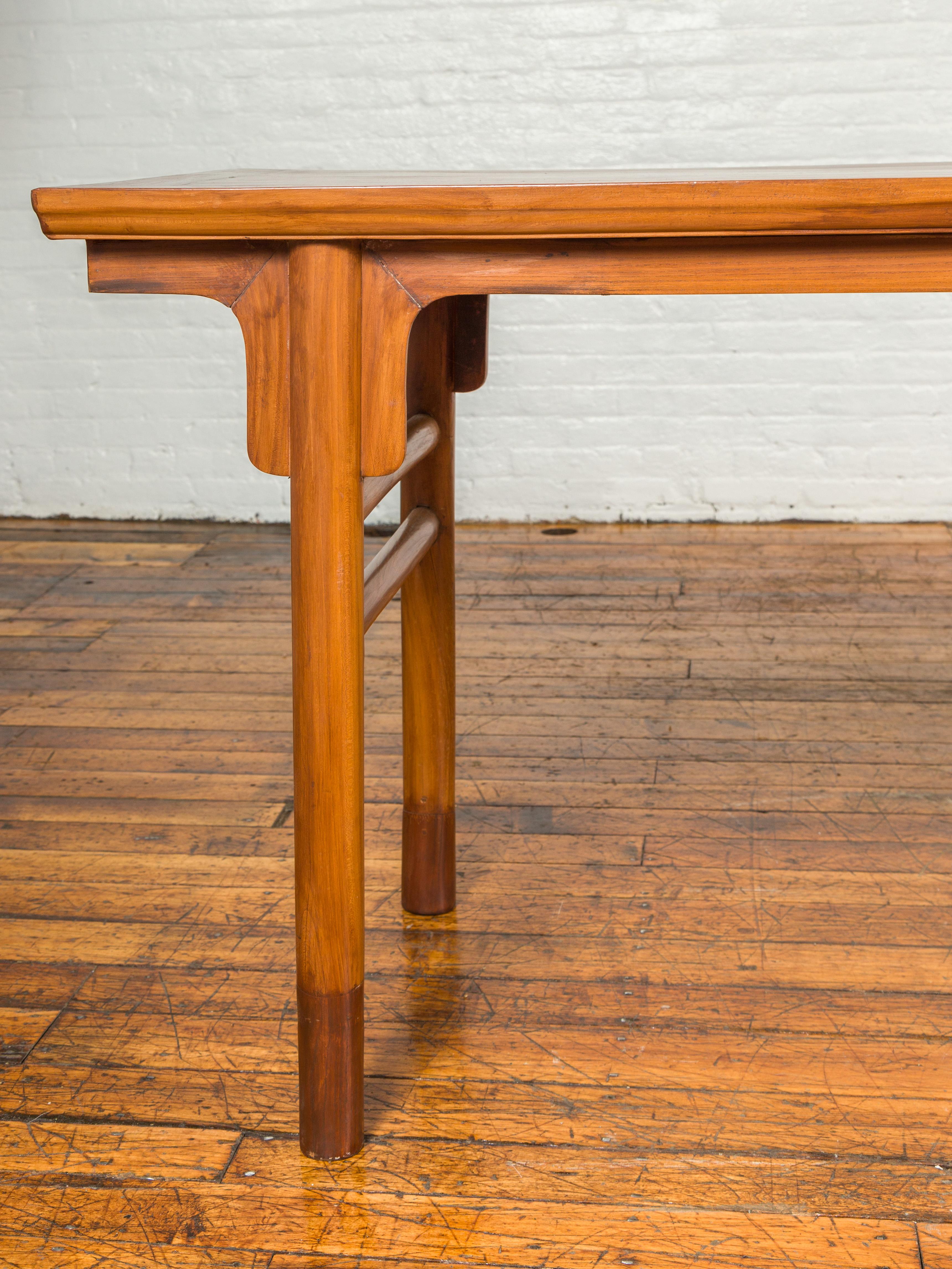 19th Century Chinese Ming Dynasty Style Elmwood Altar Console Table with Simple Design