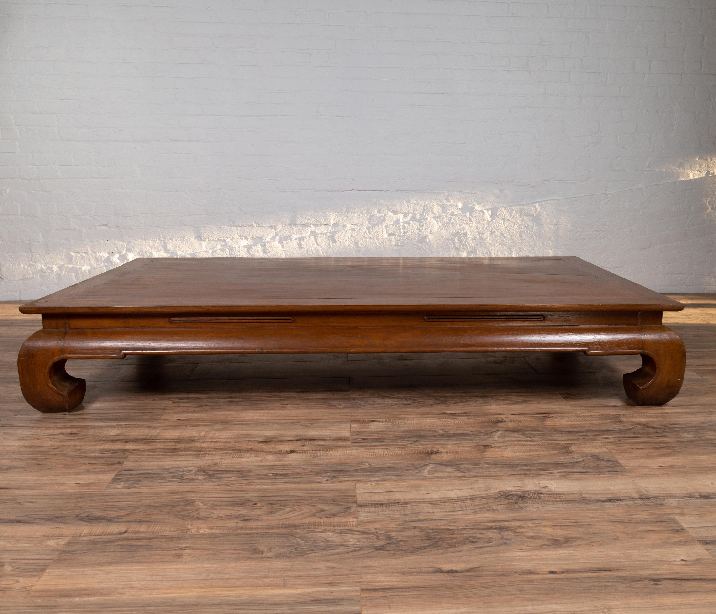 Chinese Ming Dynasty Style Kang Waisted Daybed with Natural Patina and Chow Legs 3