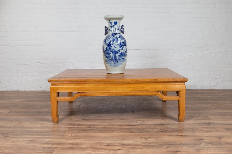 Chinese Ming Dynasty Style Natural Wood Coffee Table with Humpback Stretcher 5
