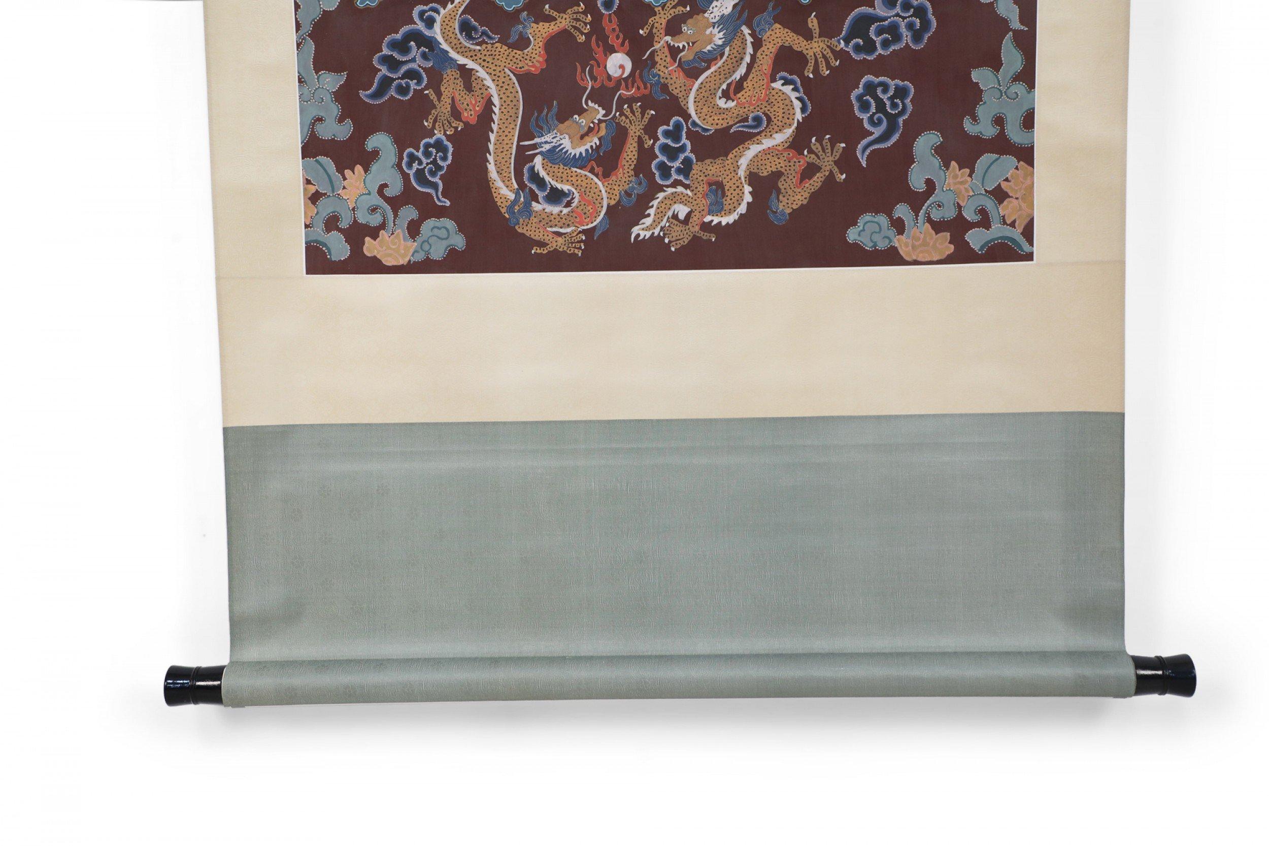 Chinese Ming Dynasty Style Paper and Silk King and Queen Portrait Hanging Scroll For Sale 4