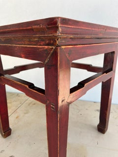 Chinese Ming Dynasty Style Side Table with Humpback Stretcher
