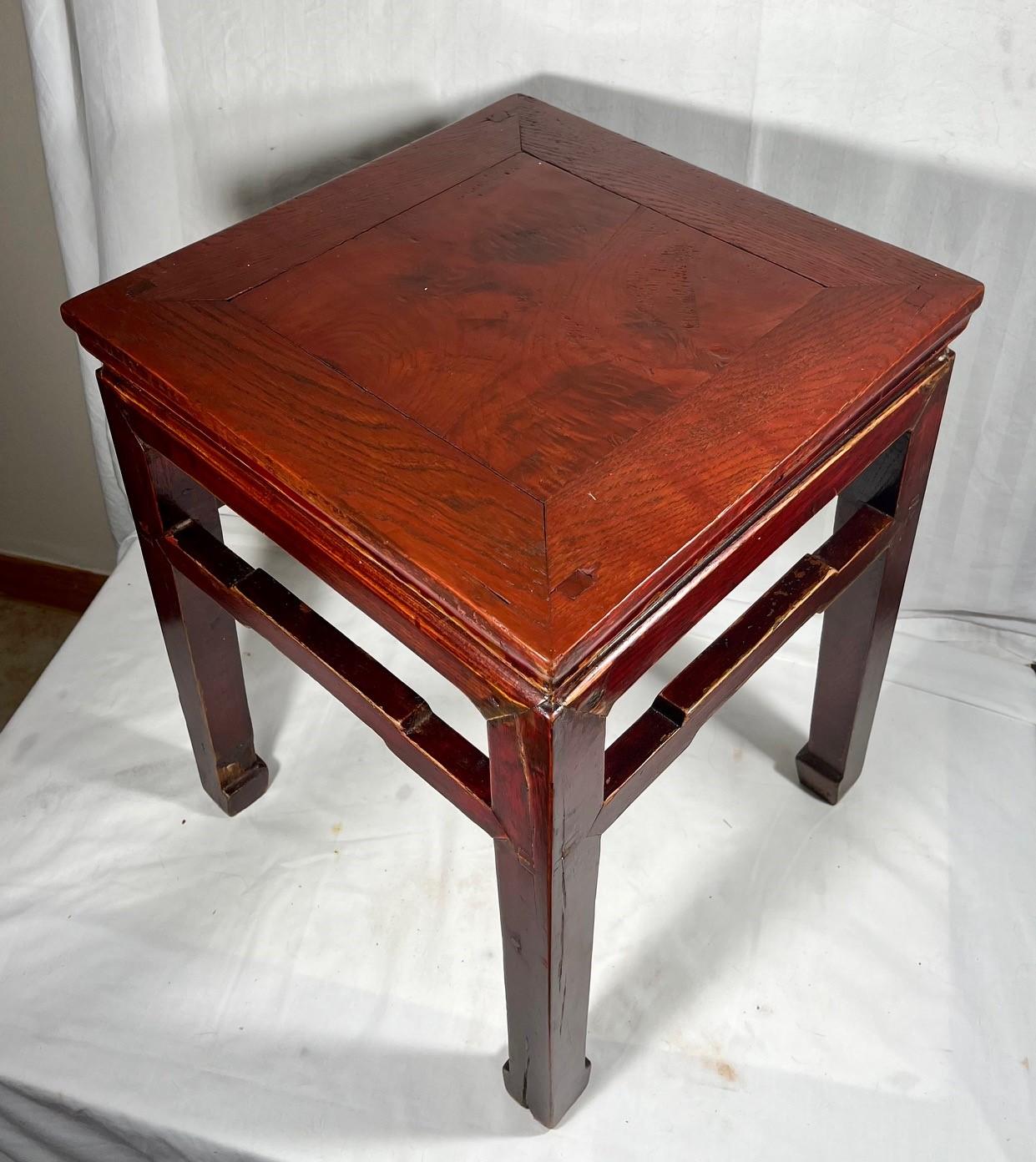 Chinese Ming Dynasty Style Side Table with Humpback Stretcher For Sale 2