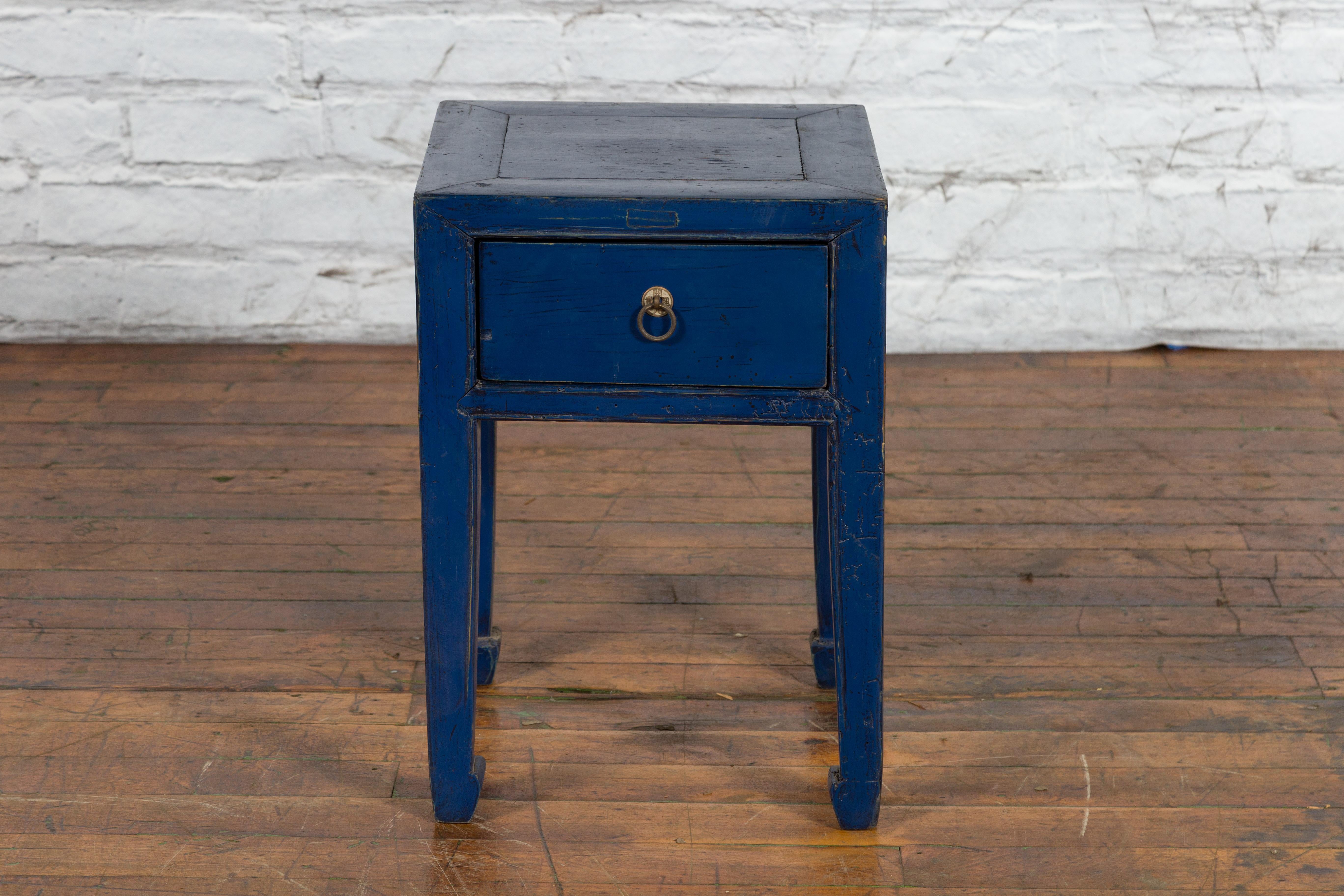 blue lacquer side table
