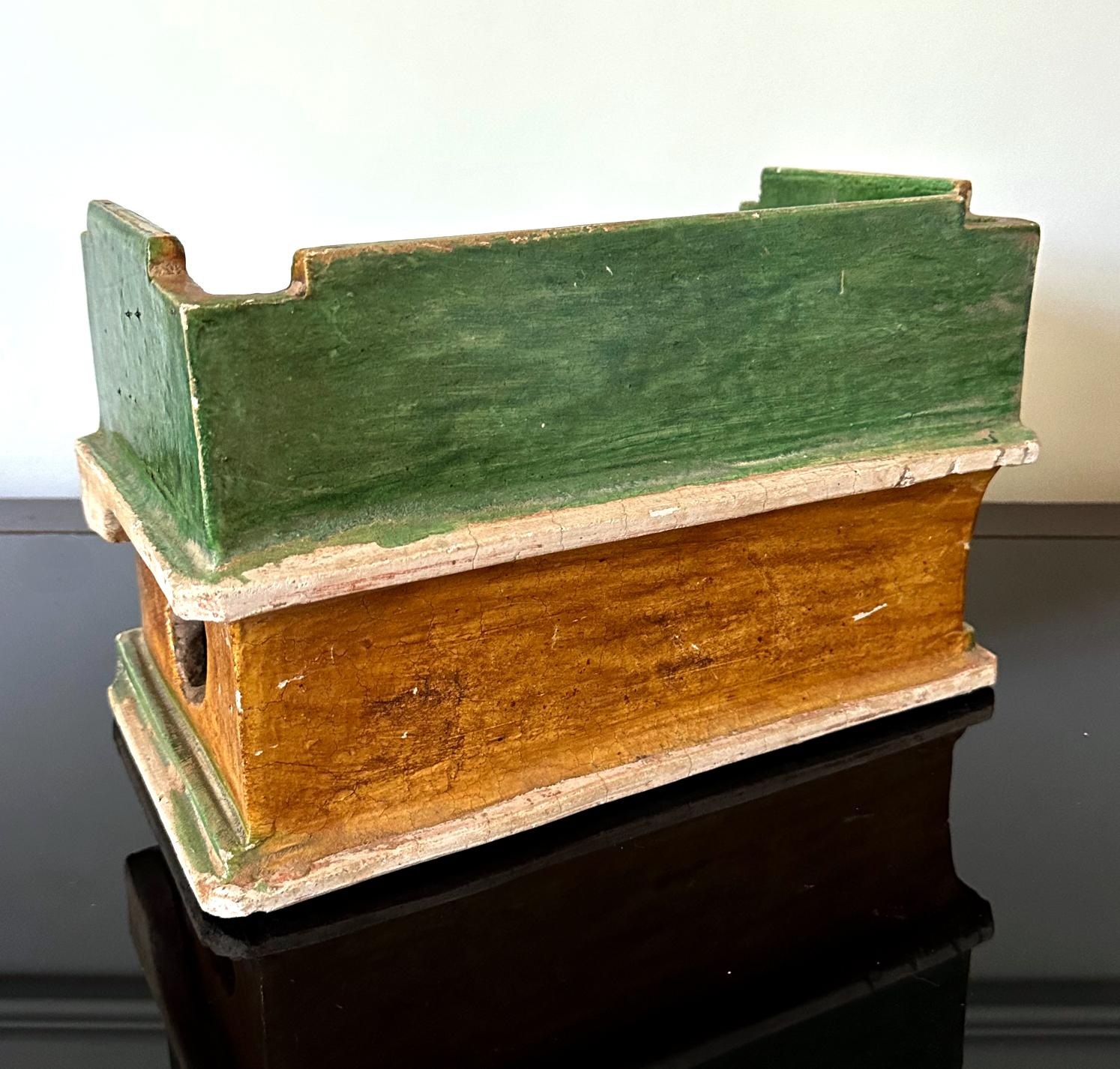 Stoneware Chinese Ming Dynasty Tomb Funeral Pottery Bed Model For Sale