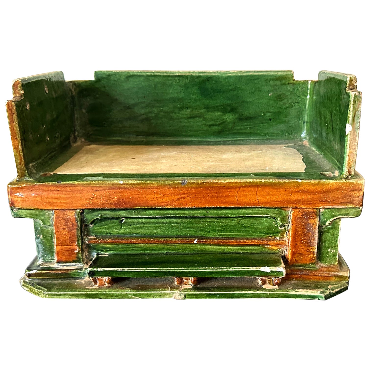 Chinese Ming Dynasty Tomb Funeral Pottery Bed Model