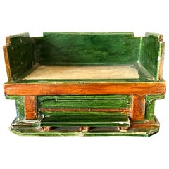 Antique Chinese Ming Dynasty Tomb Funeral Pottery Bed Model
