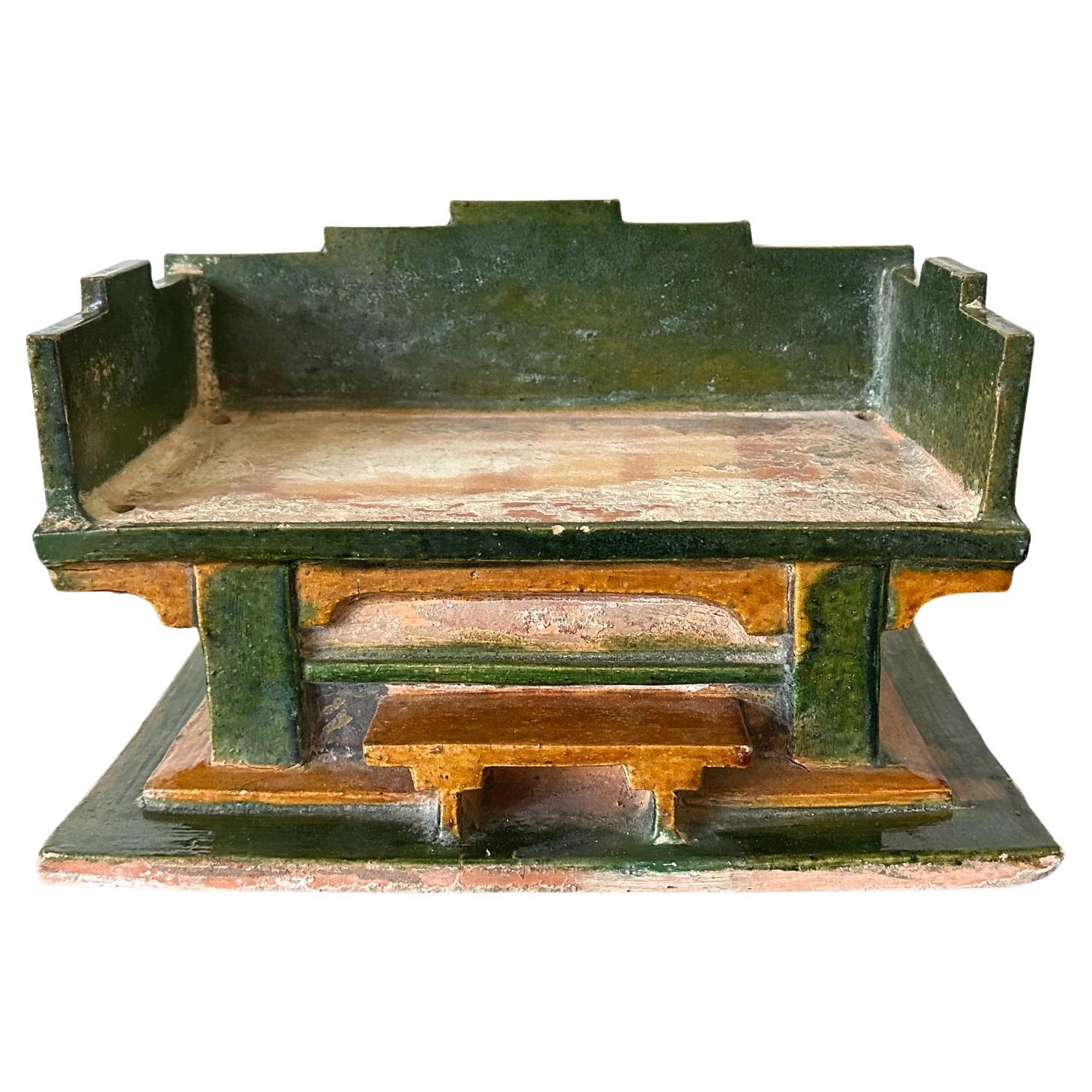 Chinese Ming Dynasty Tomb Funeral Pottery Bed Model  For Sale