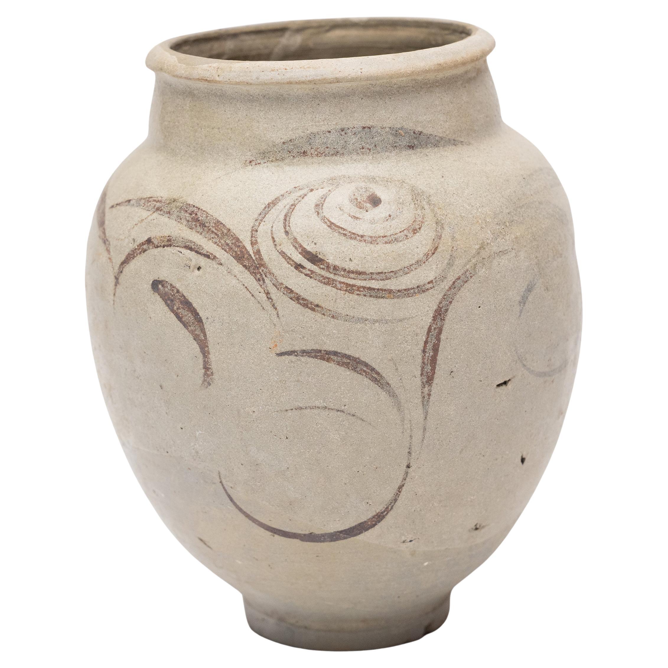 Vaso cinese Ming in ferro spazzolato, 1600 ca.