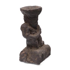 Chinese Ming Kneeling Man Oil Lamp, c. 1500