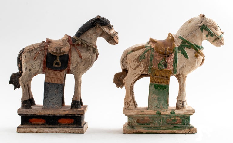 Chinese Ming Pottery Horses In Good Condition For Sale In New York, NY