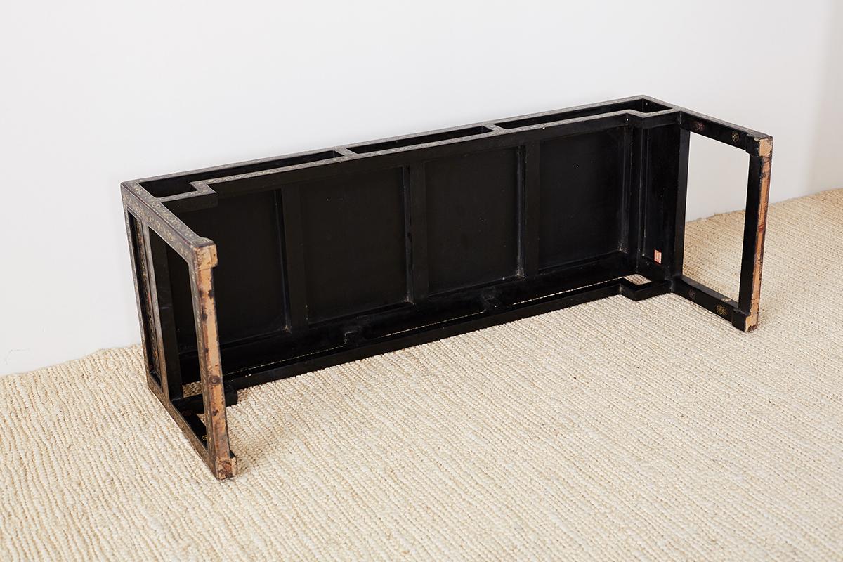 Chinese Ming Style Black Lacquered Coffee Table 13