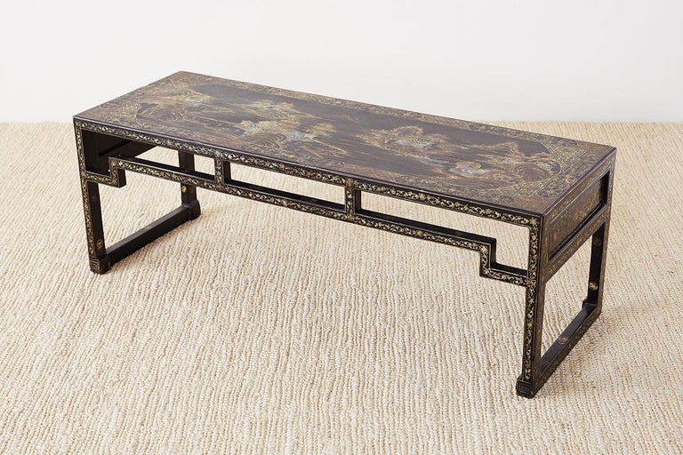Chinese Ming Style Black Lacquered Coffee Table at 1stDibs